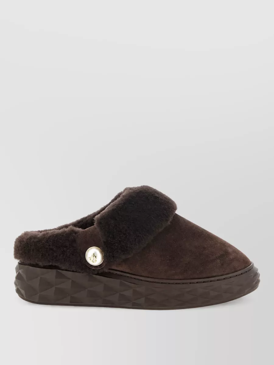 Jimmy Choo Suede Shearling Slippers