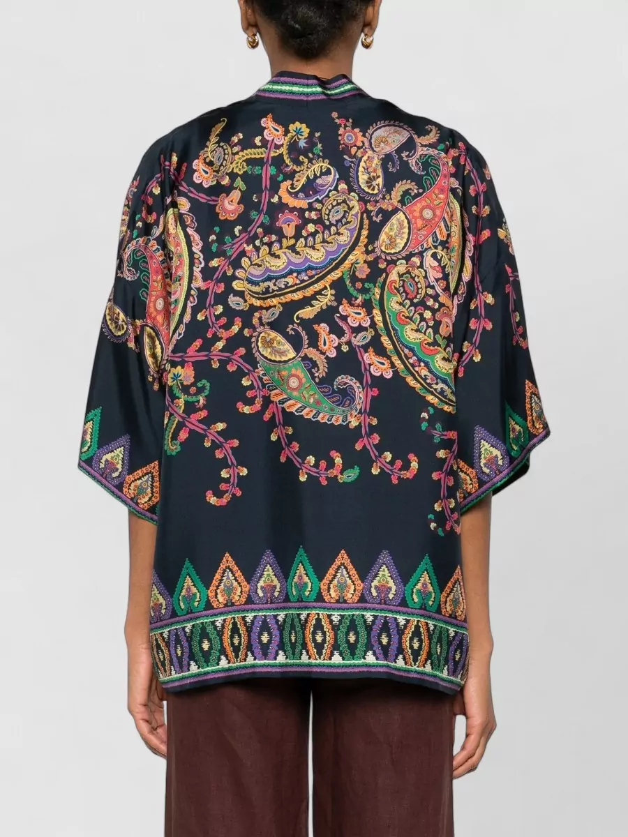 Etro Kesa Jacket Open Front Paisley Embroidery