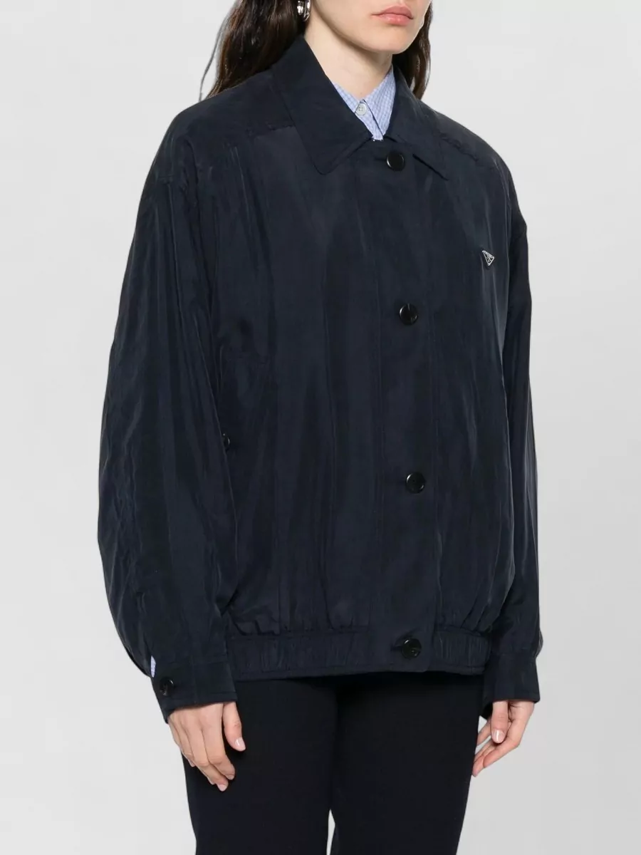 Prada Collared Coat Long Sleeves Elastic Hem