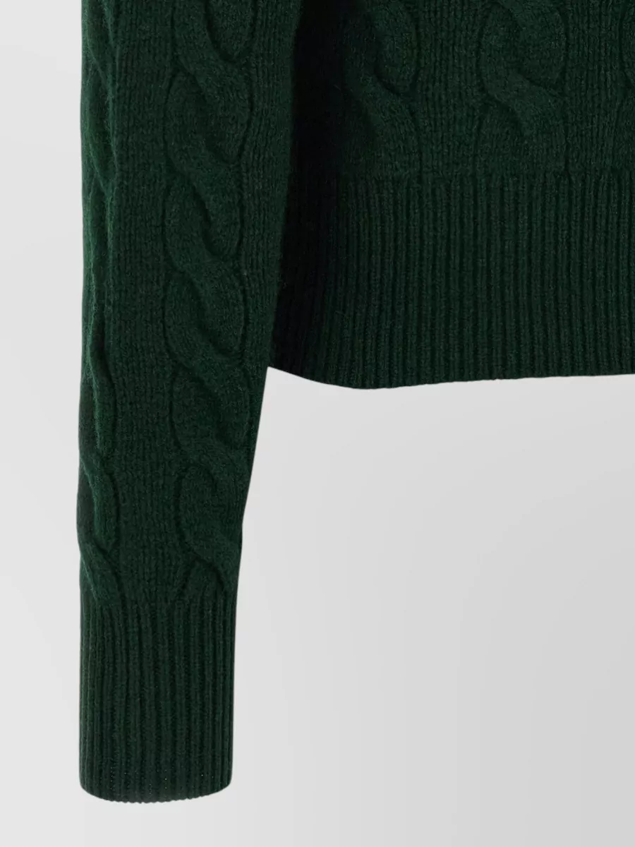 Polo Ralph Lauren Cashmere Wool Cable Knit Crew Neck Cardigan