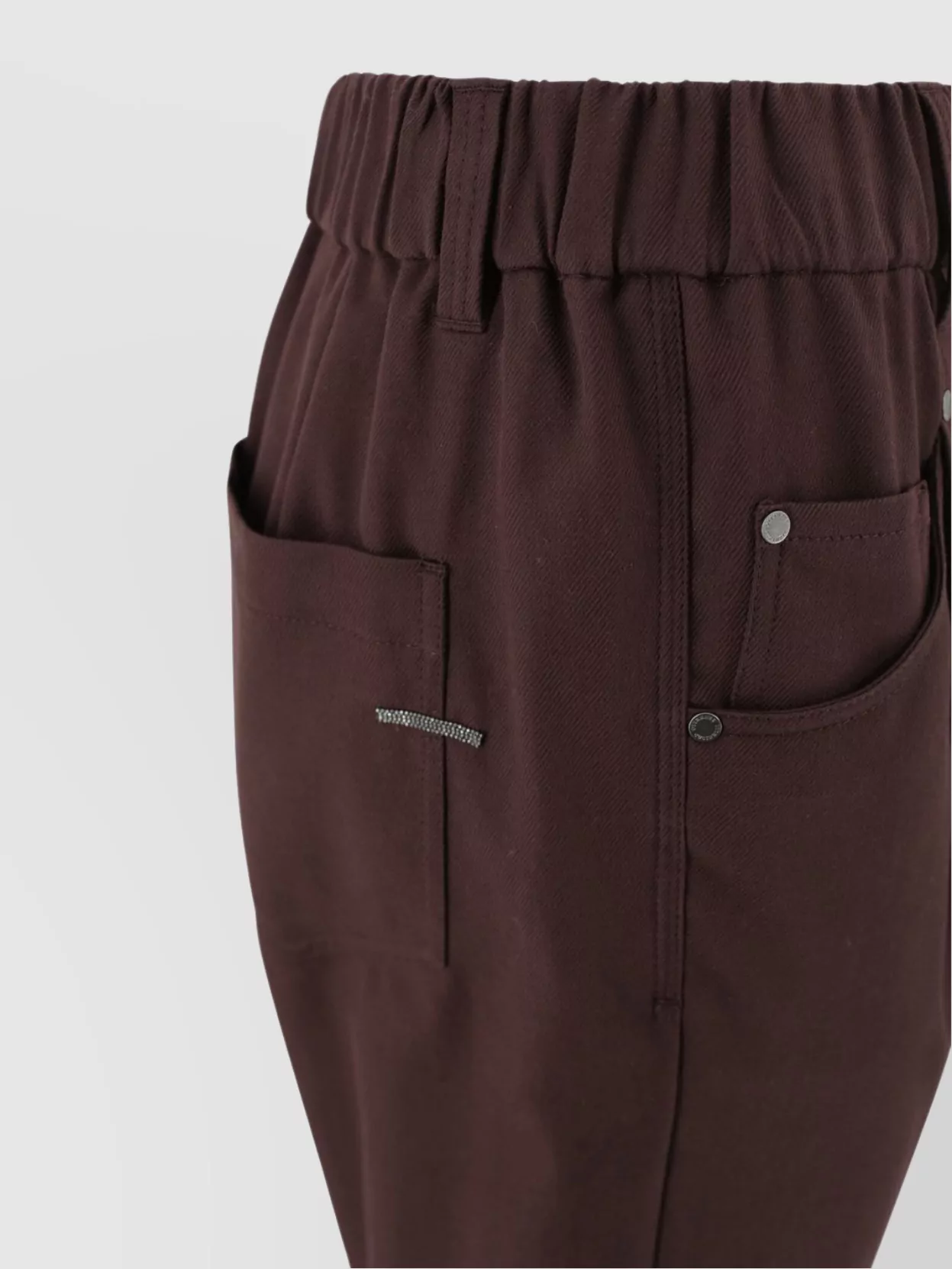 Brunello Cucinelli Relaxed Fit Cotton Trousers With Rolled Cuffs