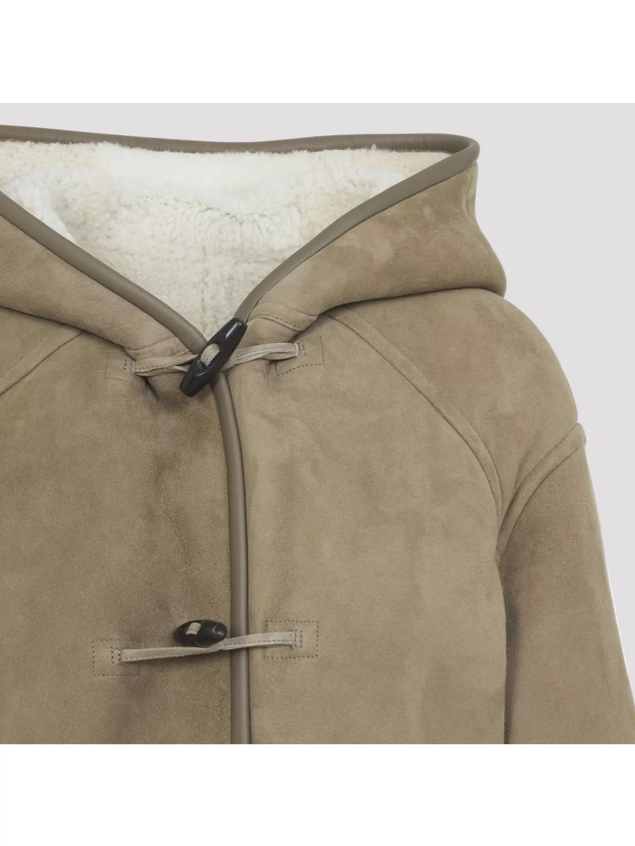 Yves Salomon Hooded Down Jacket Leather Trim