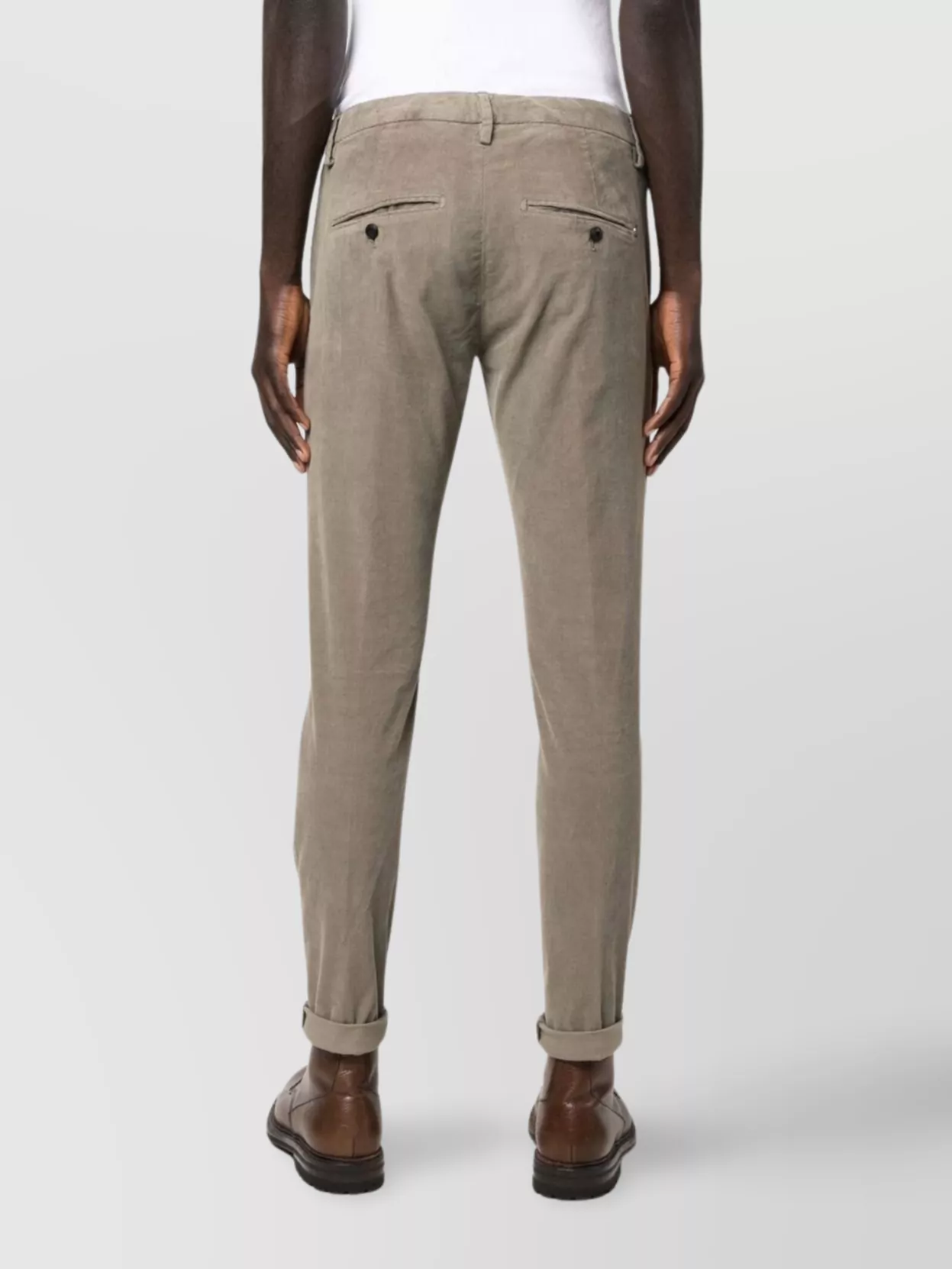 Dondup Corduroy Cotton Trousers Gaubert In Neutral