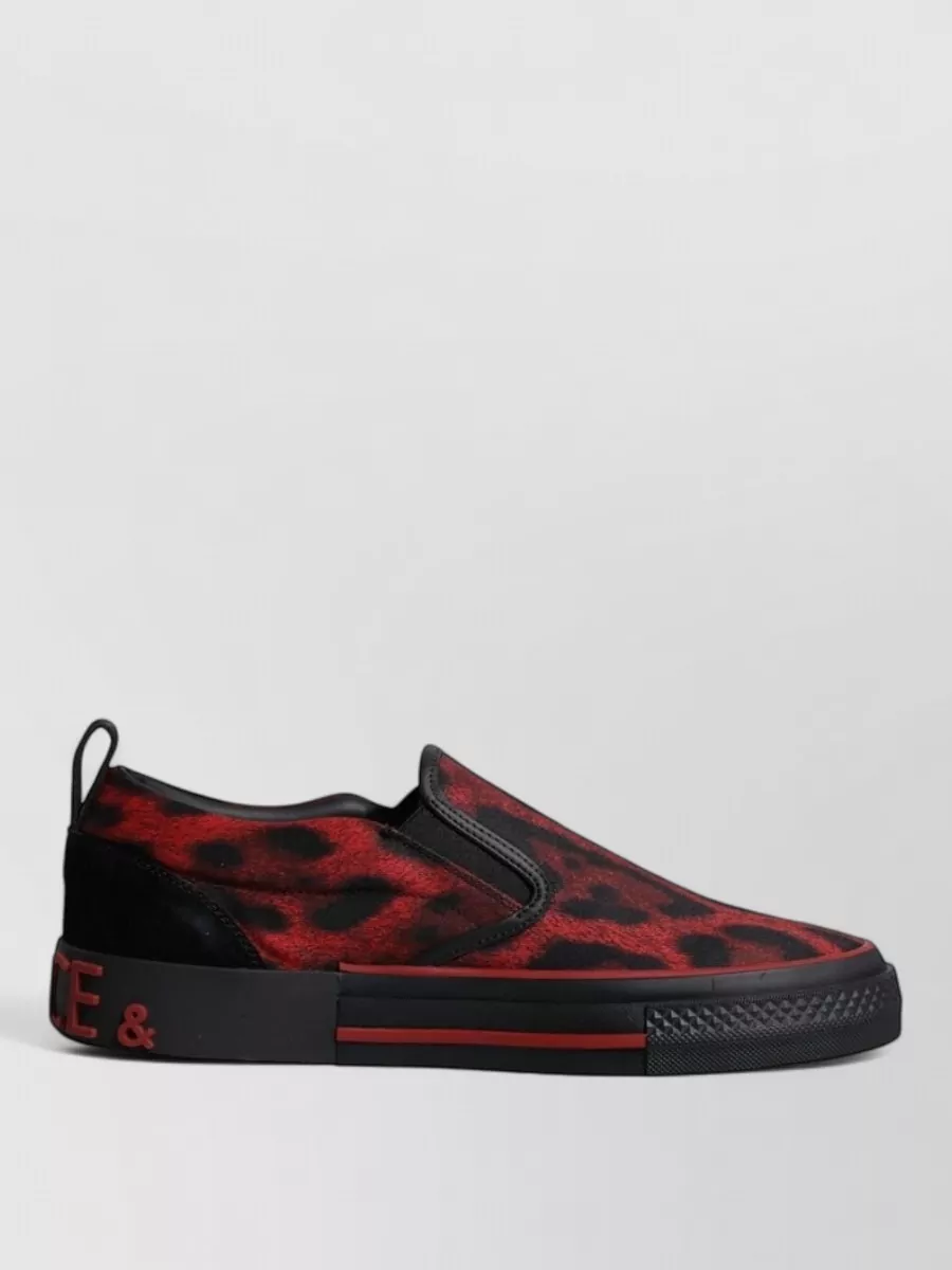 Dolce&Gabbana Leopard-Print Leather Slip-On Sneakers