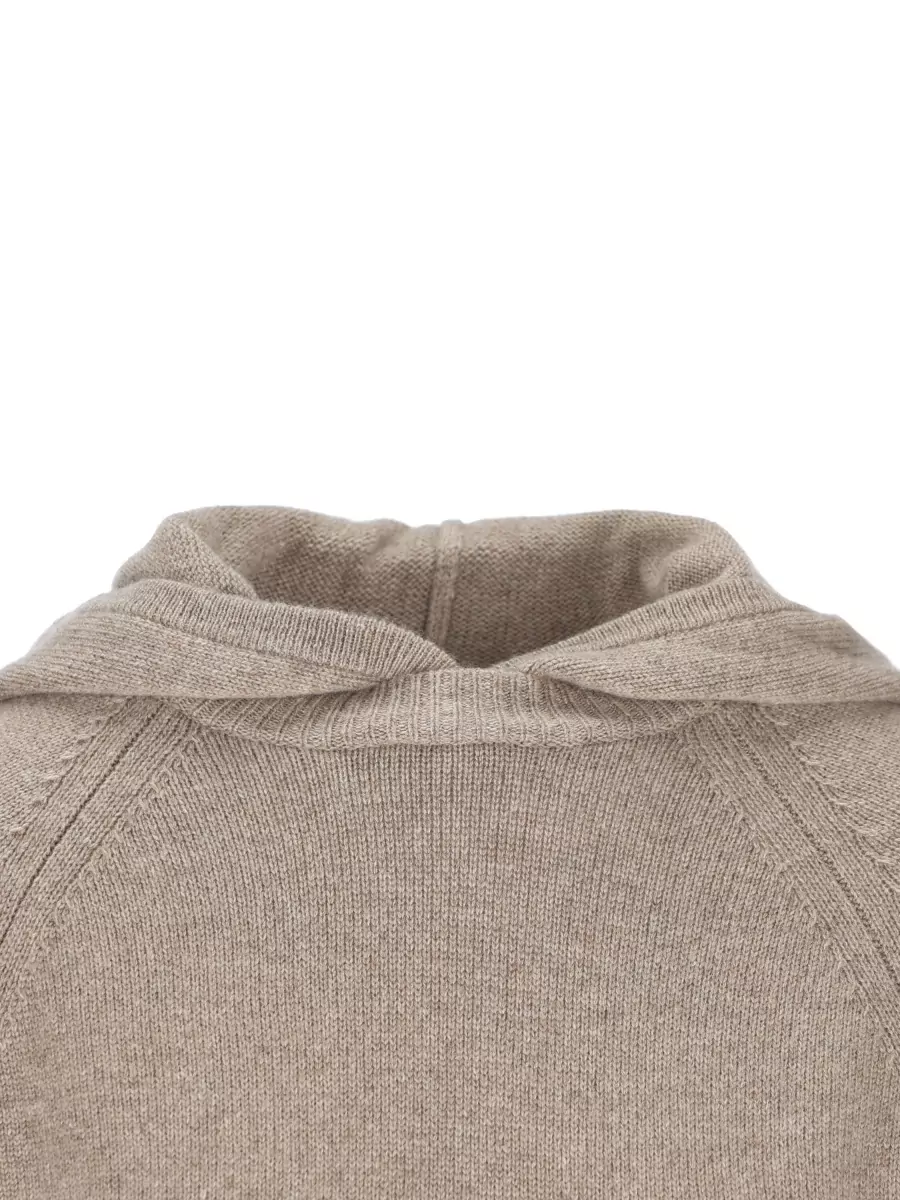 Max Mara Cashmere Hooded Ribbed Trim Jumper