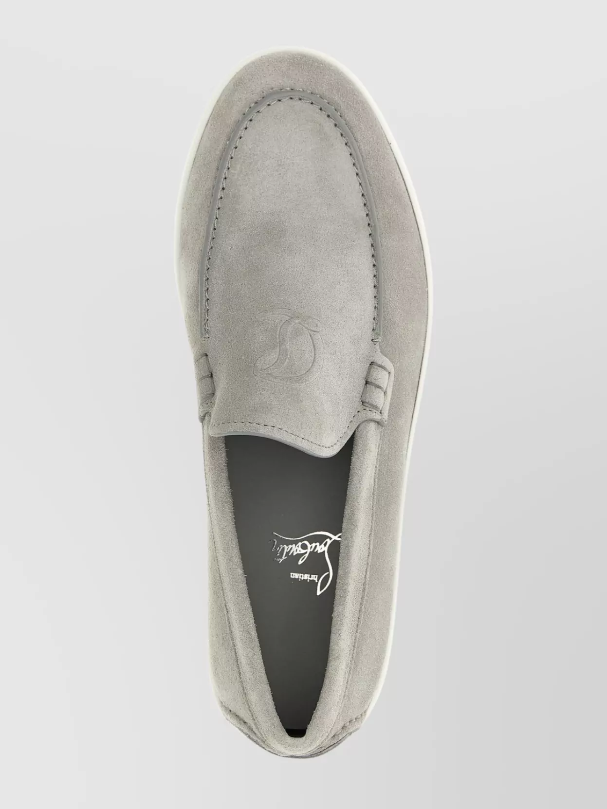 Christian Louboutin Suede Loafers With Round Toe Design