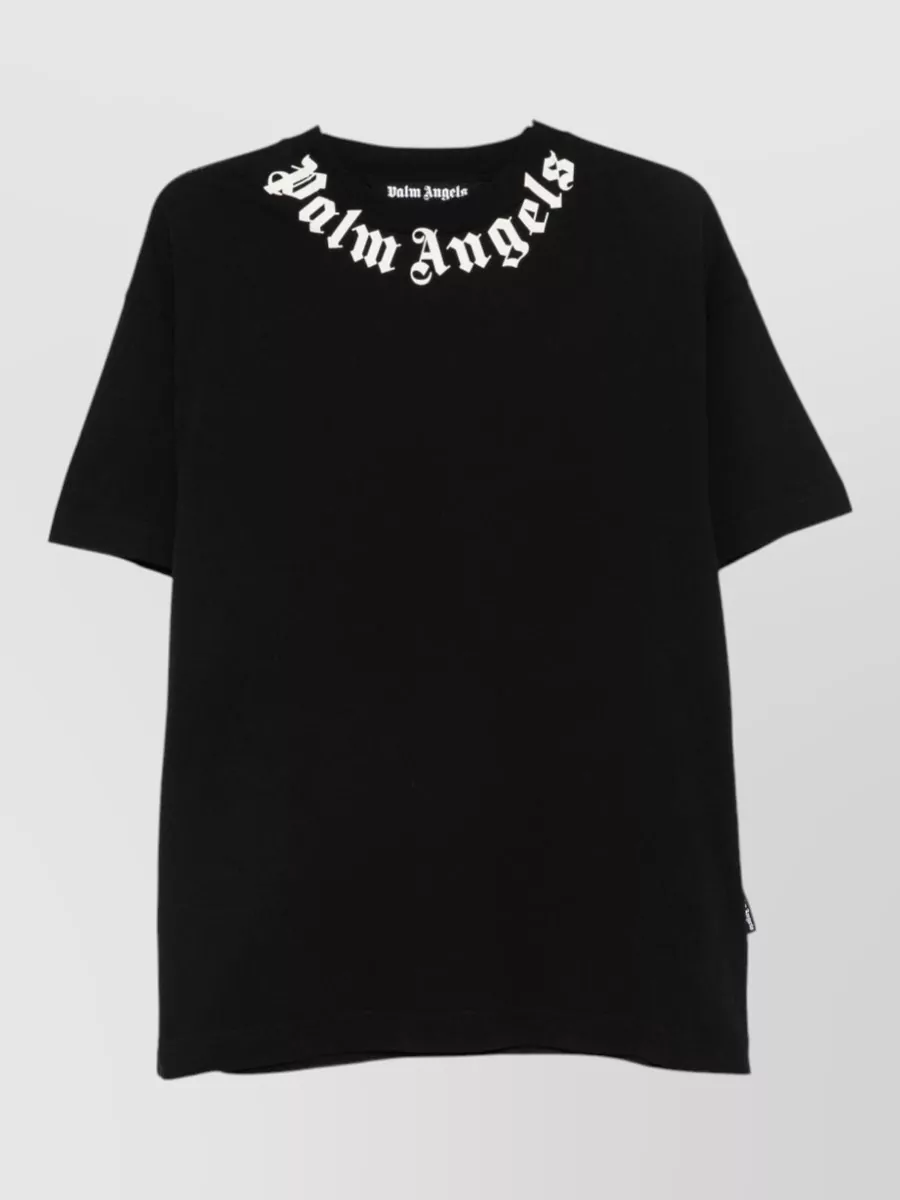 Palm Angels Logo-Print Cotton Crew-Neck T-Shirt
