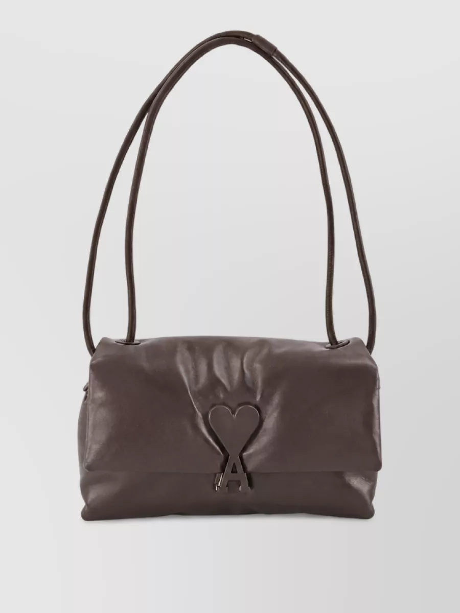 Ami Paris calfskin leather shoulder bag