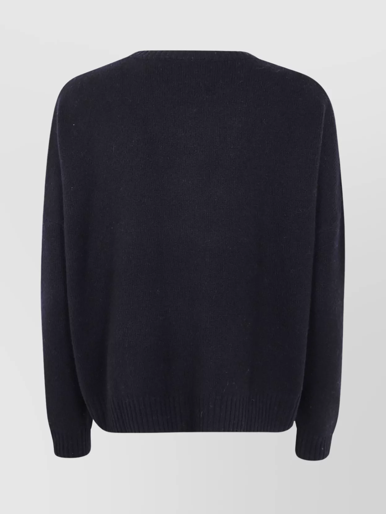 Kujten Amelie Long Sleeve Crew Neck Knit Sweater In Black