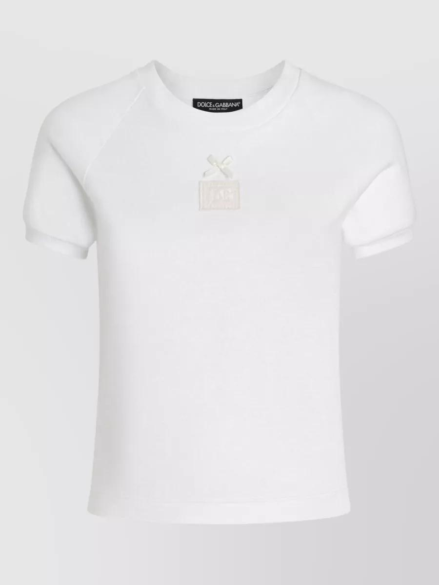 Dolce&Gabbana Bow Detail Logo Appliqué T-Shirt