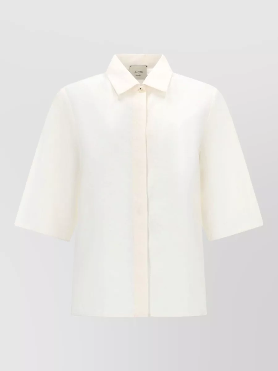 Alysi silk cropped shirt