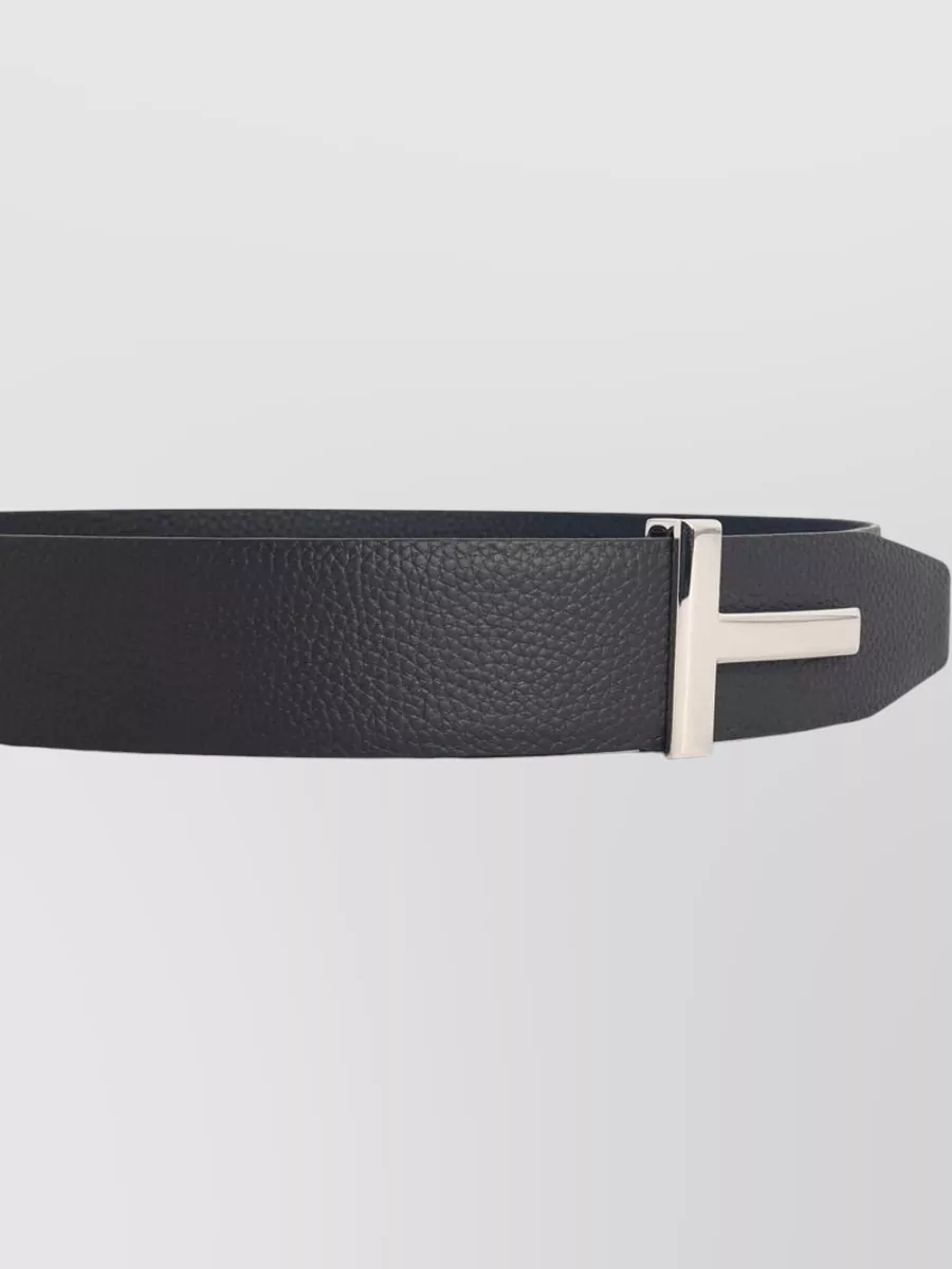 Tom Ford Leather Belt Adjustable Length Textured Design