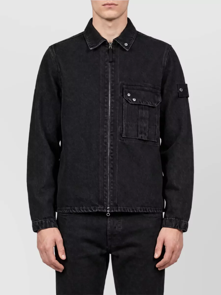 Stone Island Denim regular-fit shirt jacket