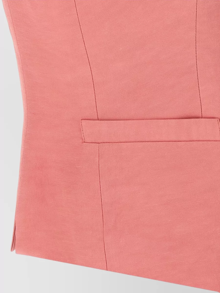 Alberto Biani Viscose Linen V-Neck Vest