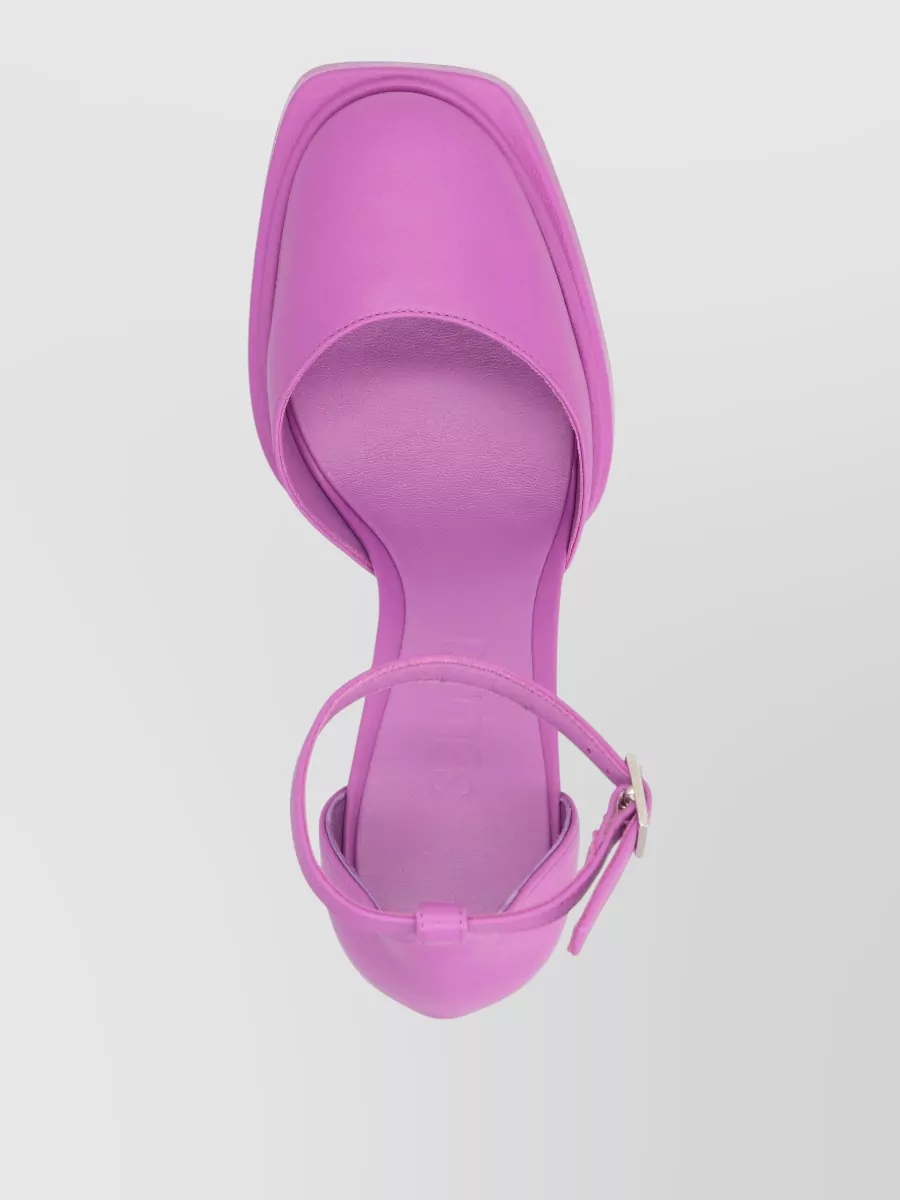 3Juin Leather Ankle-Strap Platform Pumps