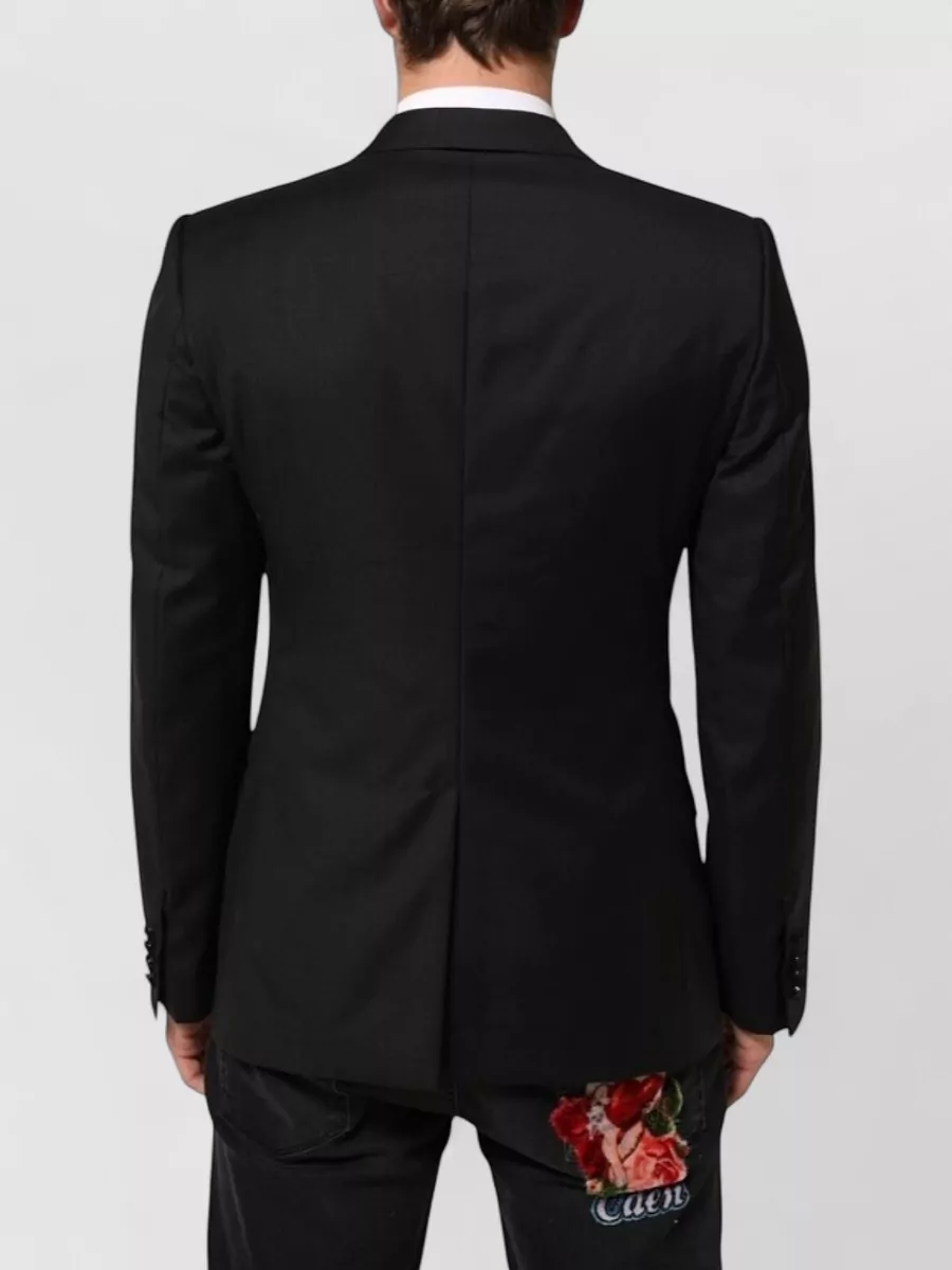 Dolce&Gabbana Silk Virgin Wool Double-Breasted Suit Blazer