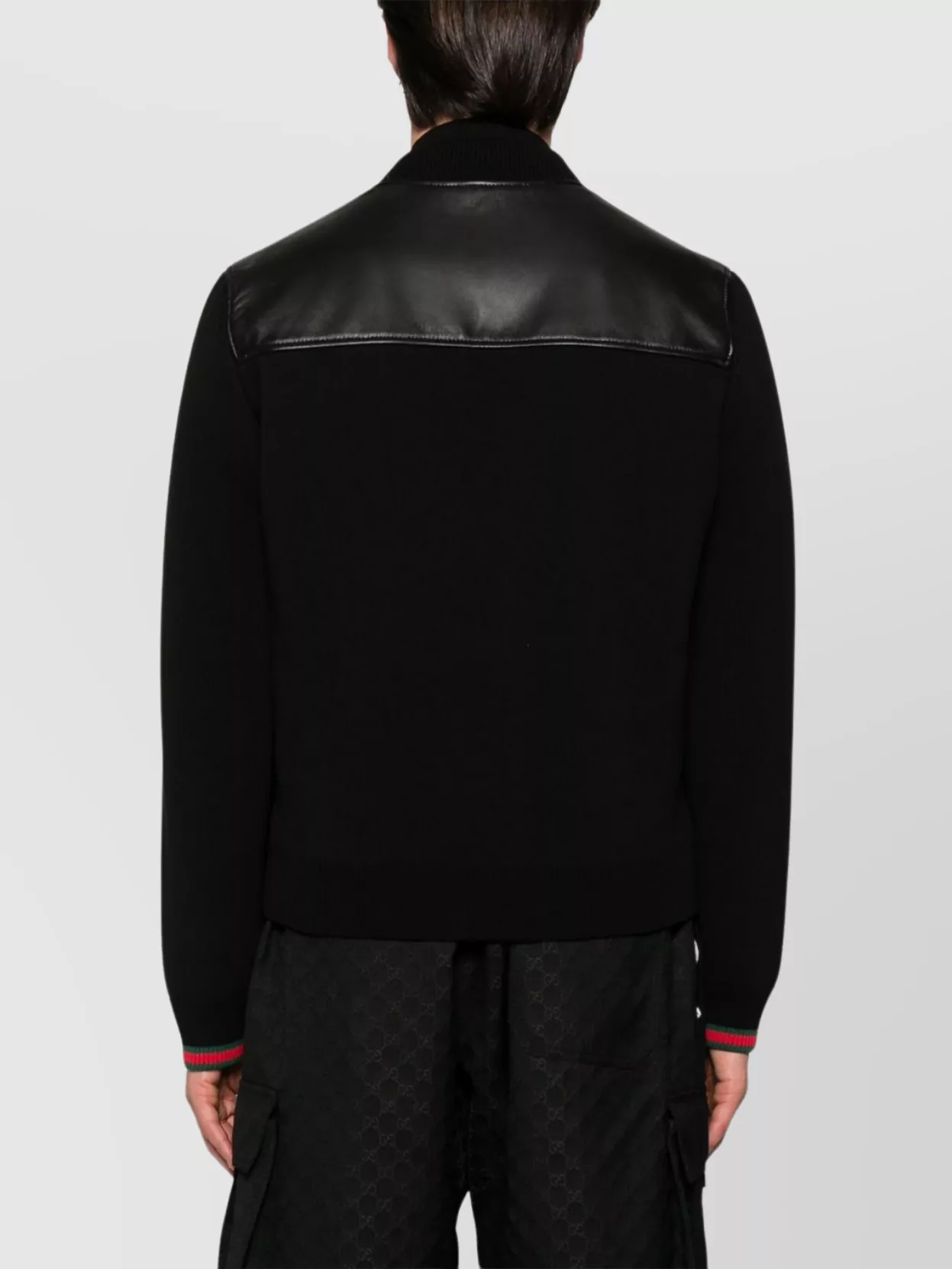 Gucci Leather And Knit Bomber Jacket