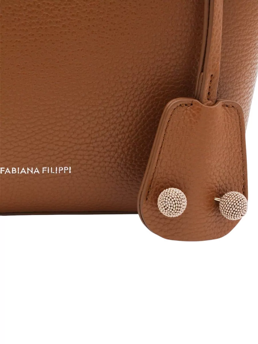 Fabiana Filippi Tote Bag Charms Detachable Strap Pebbled Handles