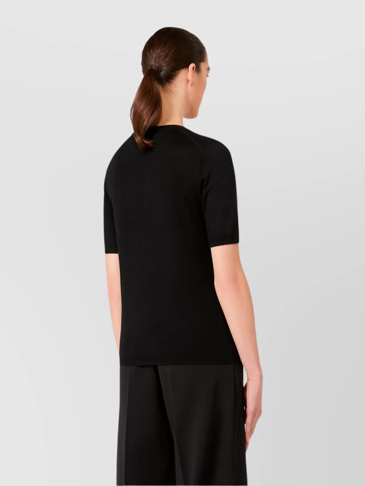 Max Mara Short-Sleeved Crew Neck Wool Sweater