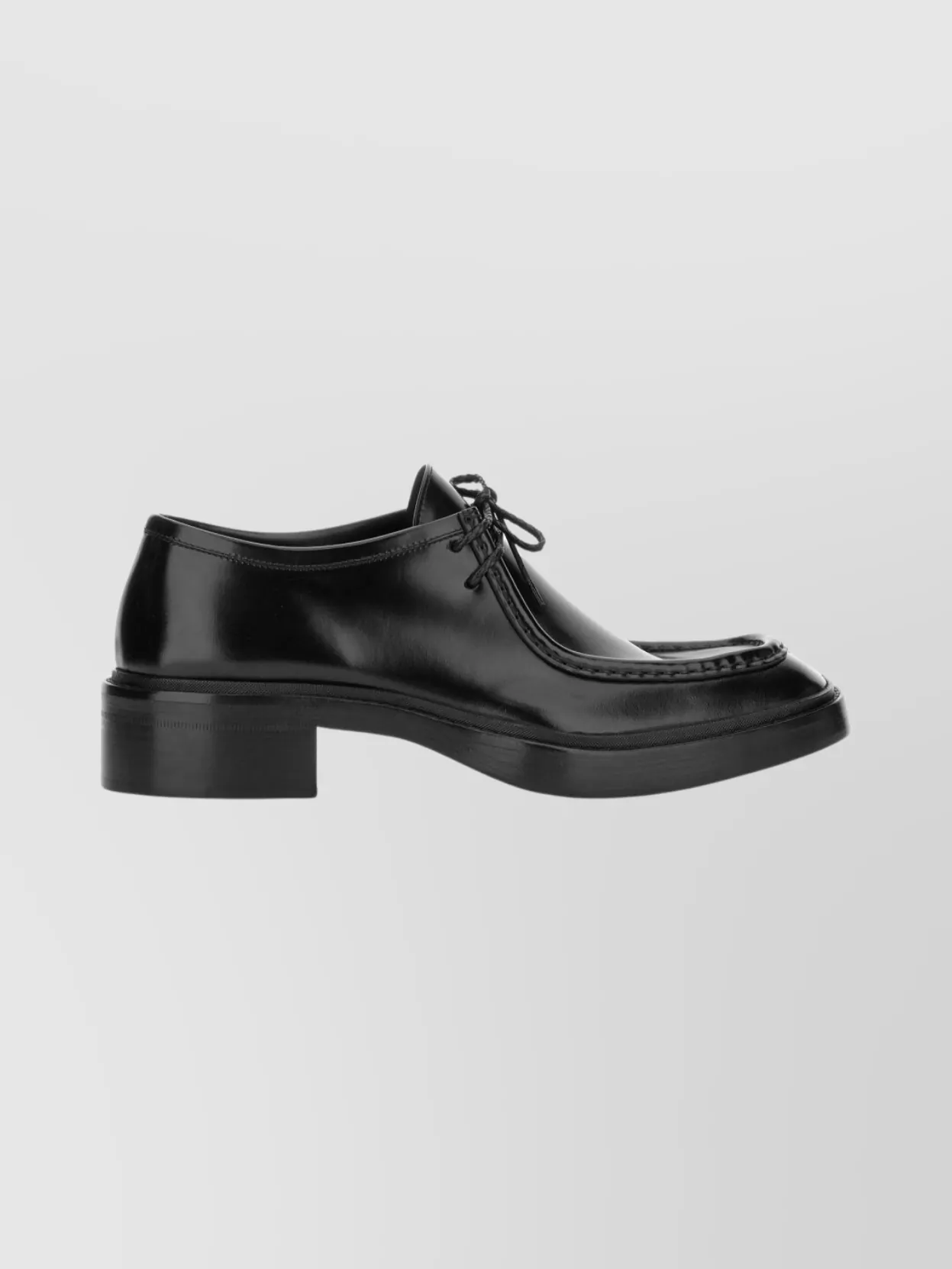 Saint Laurent Derby Loafer With Round Toe And Low Heel In Black