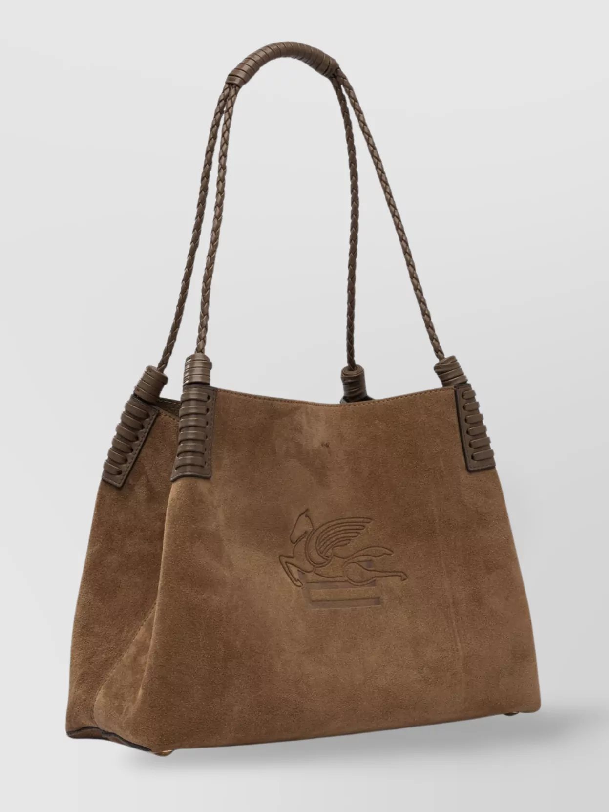 Etro Woven Handle Rectangular Shape Suede Finish