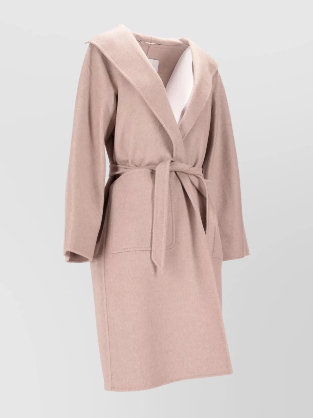 Max Mara Long Sleeve Hooded Belted Coat