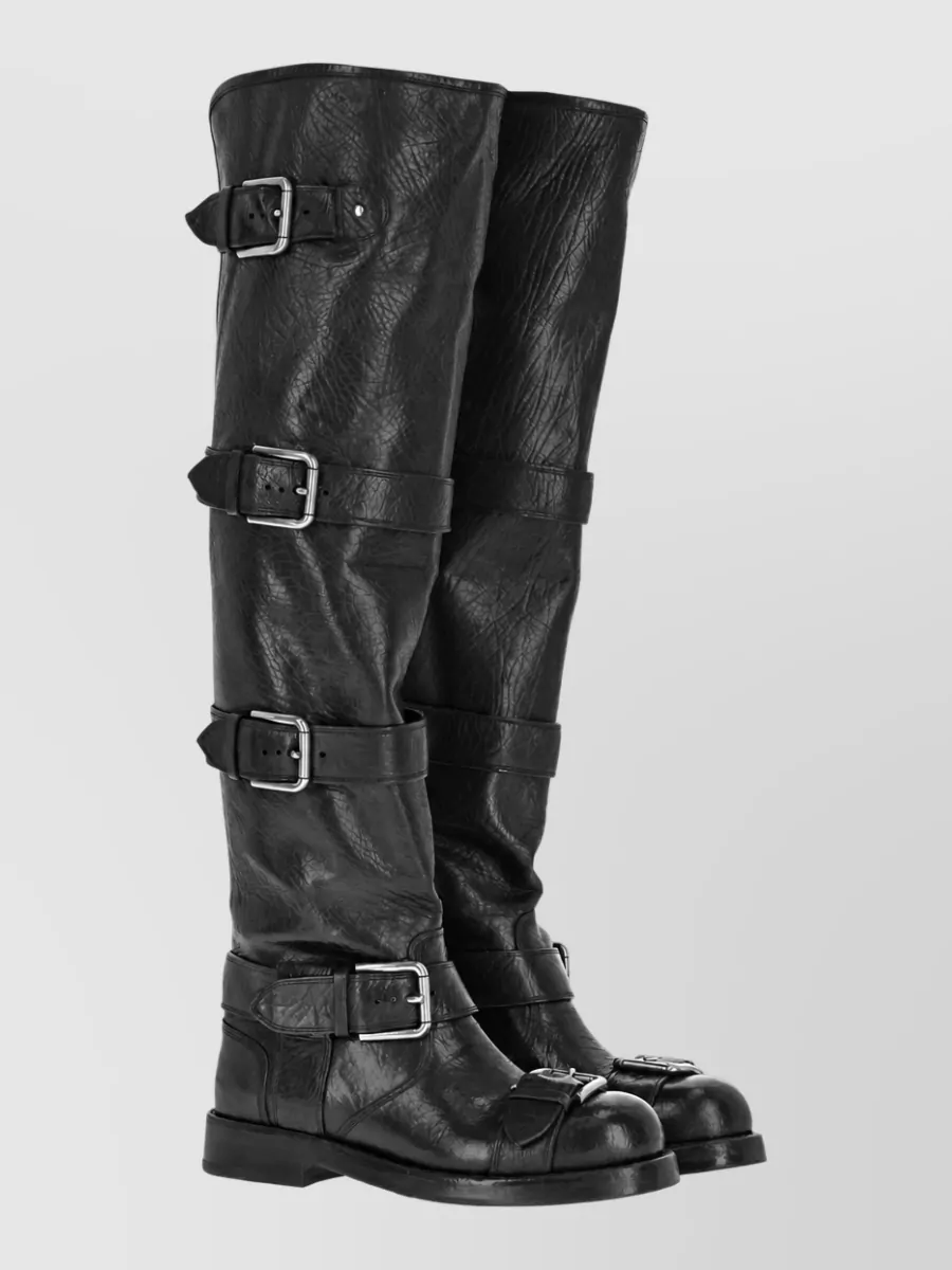Dolce&Gabbana Leather Horse Boots
