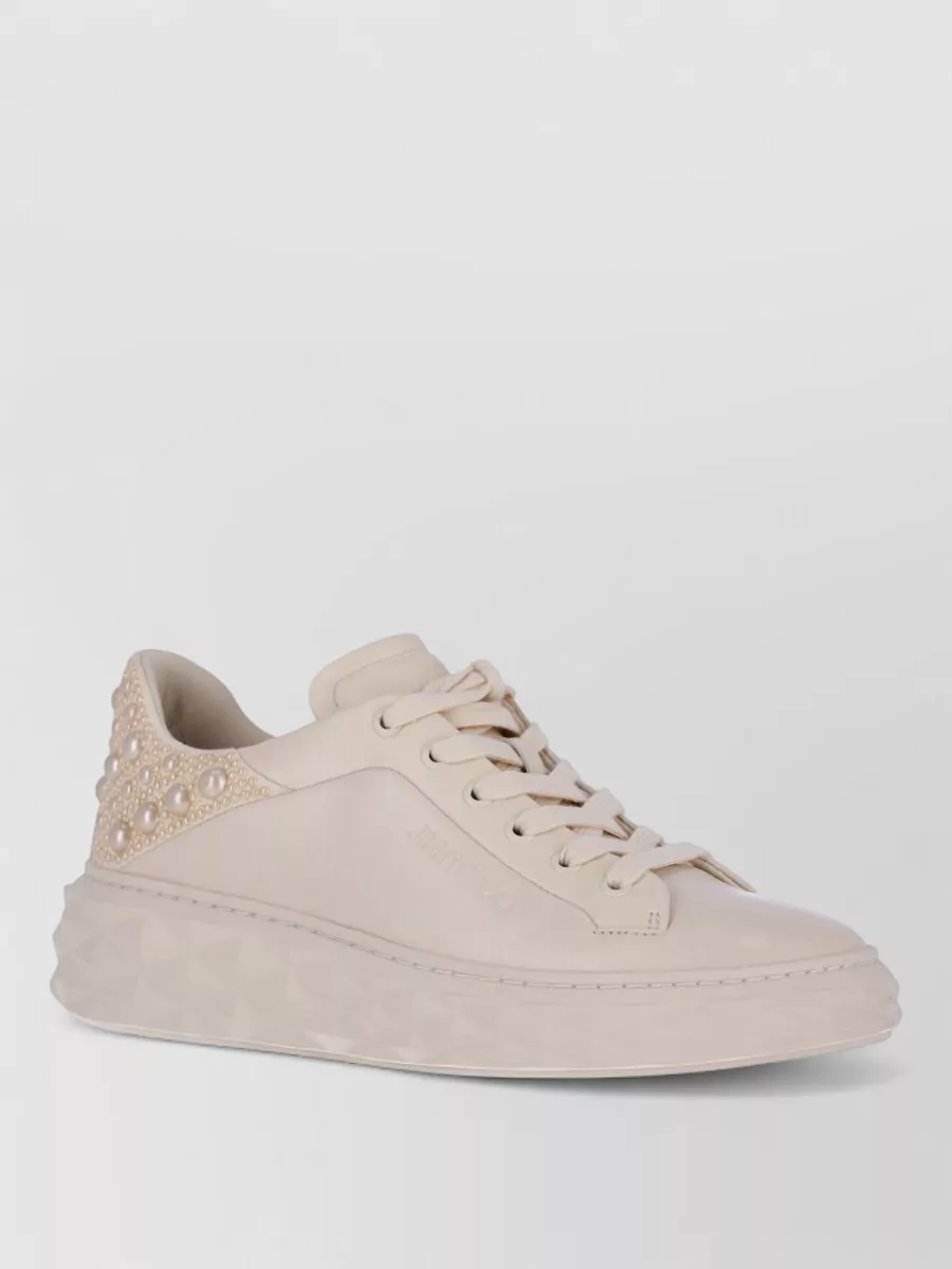 Jimmy Choo leather low top lace up sneakers