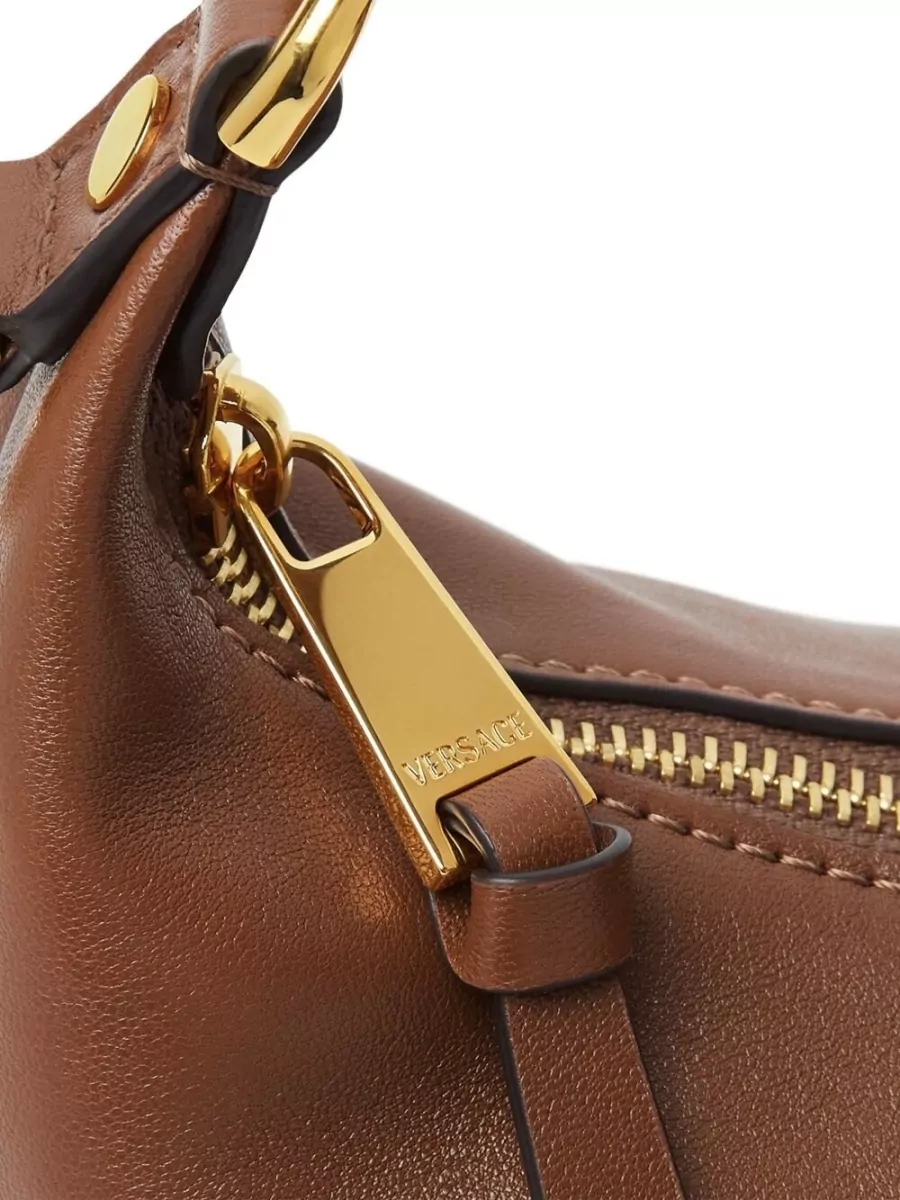 Versace Versace Tag Leather Hobo Bag