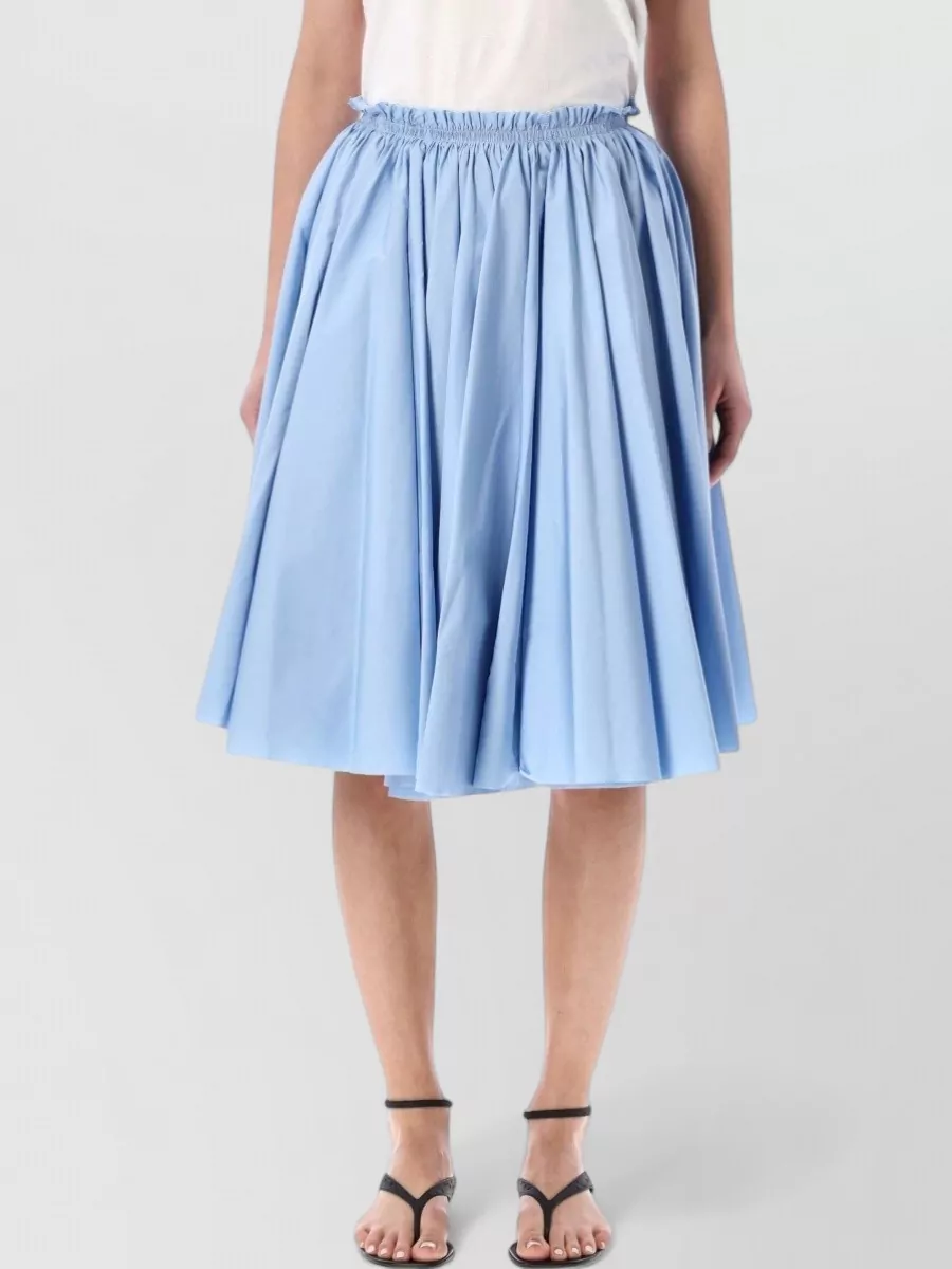 Ami Paris Cotton pleated low-rise midi full skirt