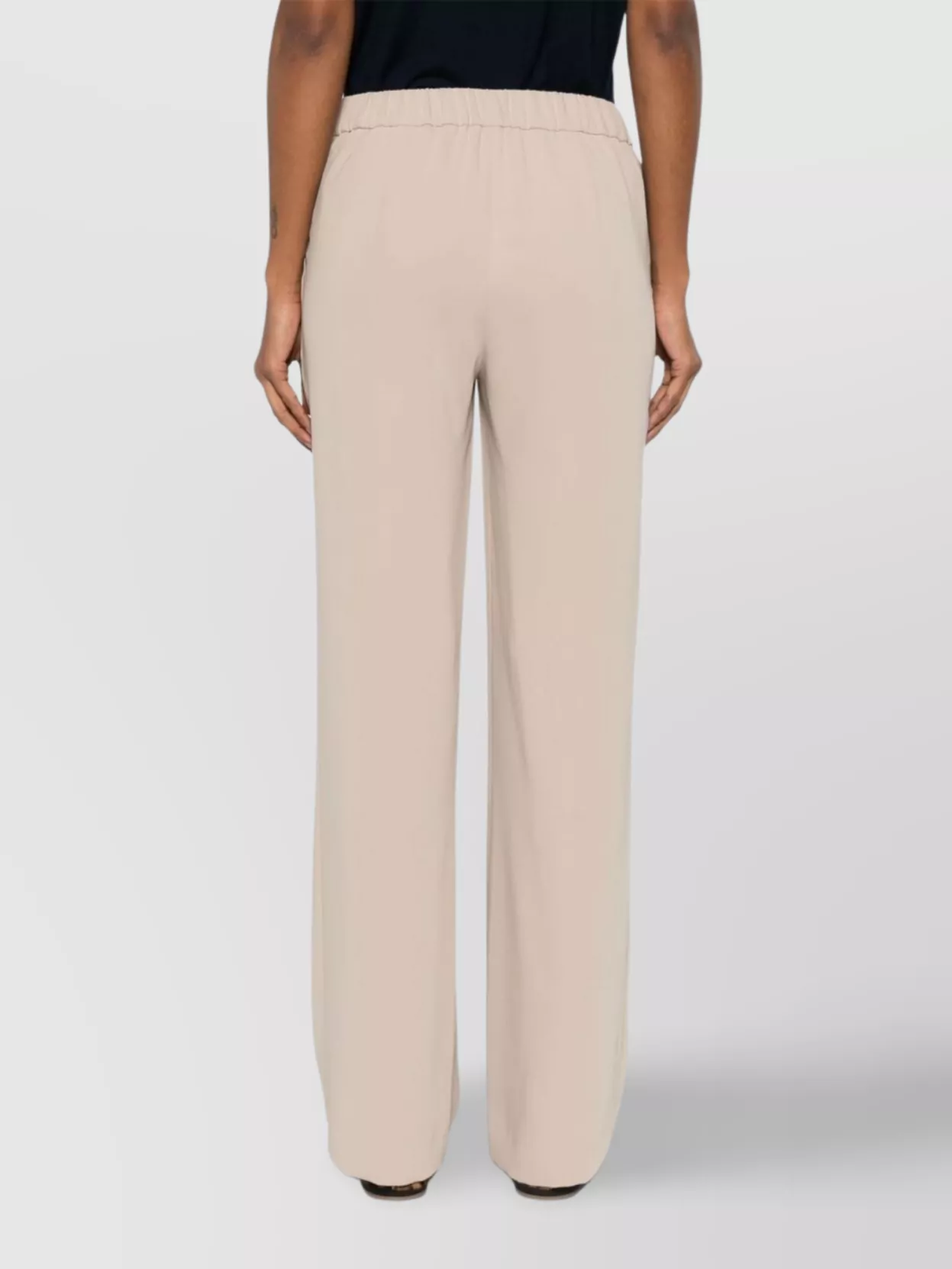 Parosh Straight Leg Trousers Elasticated Waistband