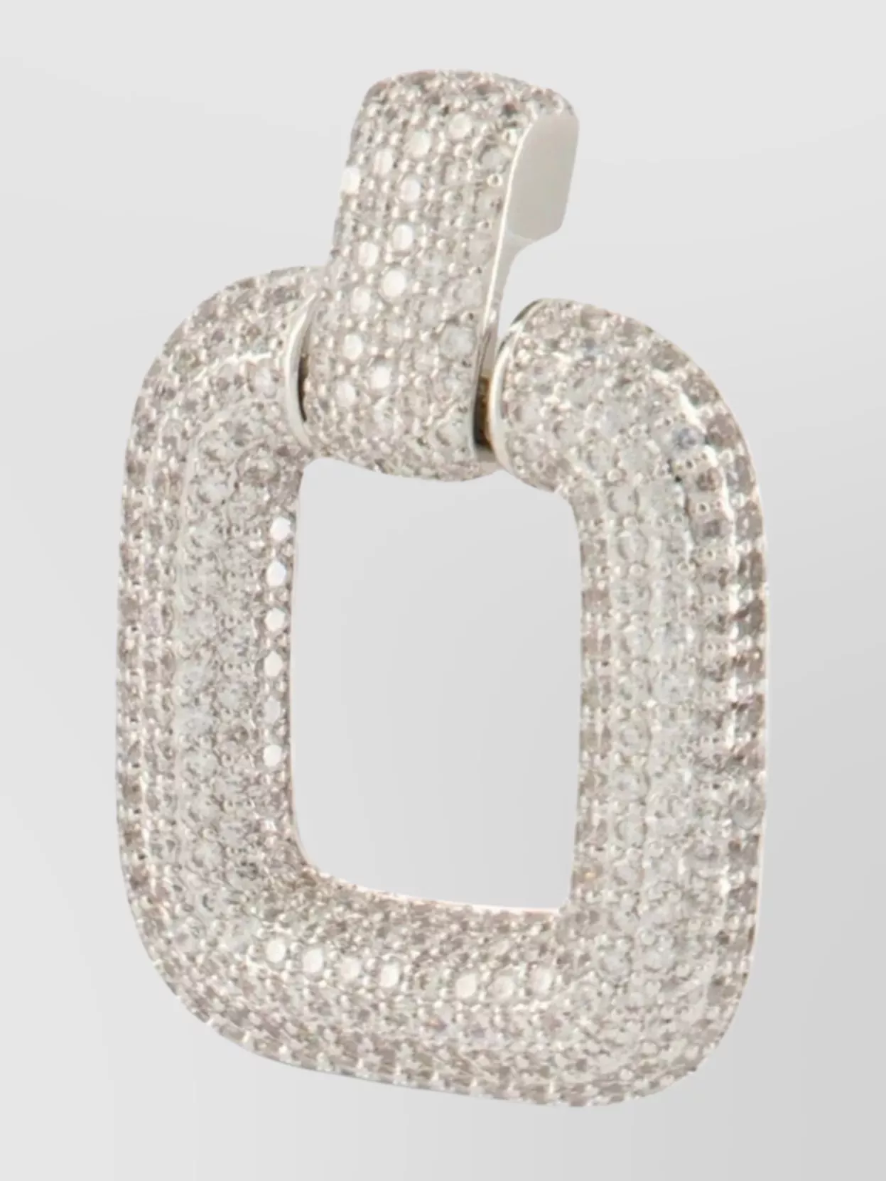 Self-portrait Square Earrings With Crystals In White