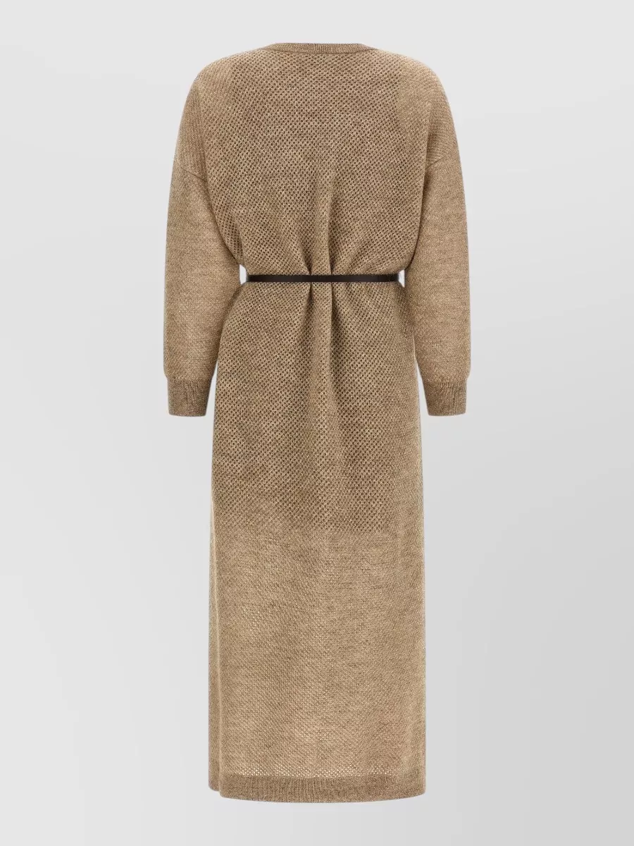 Brunello Cucinelli Sparkling Mohair Midi Knitted Dress