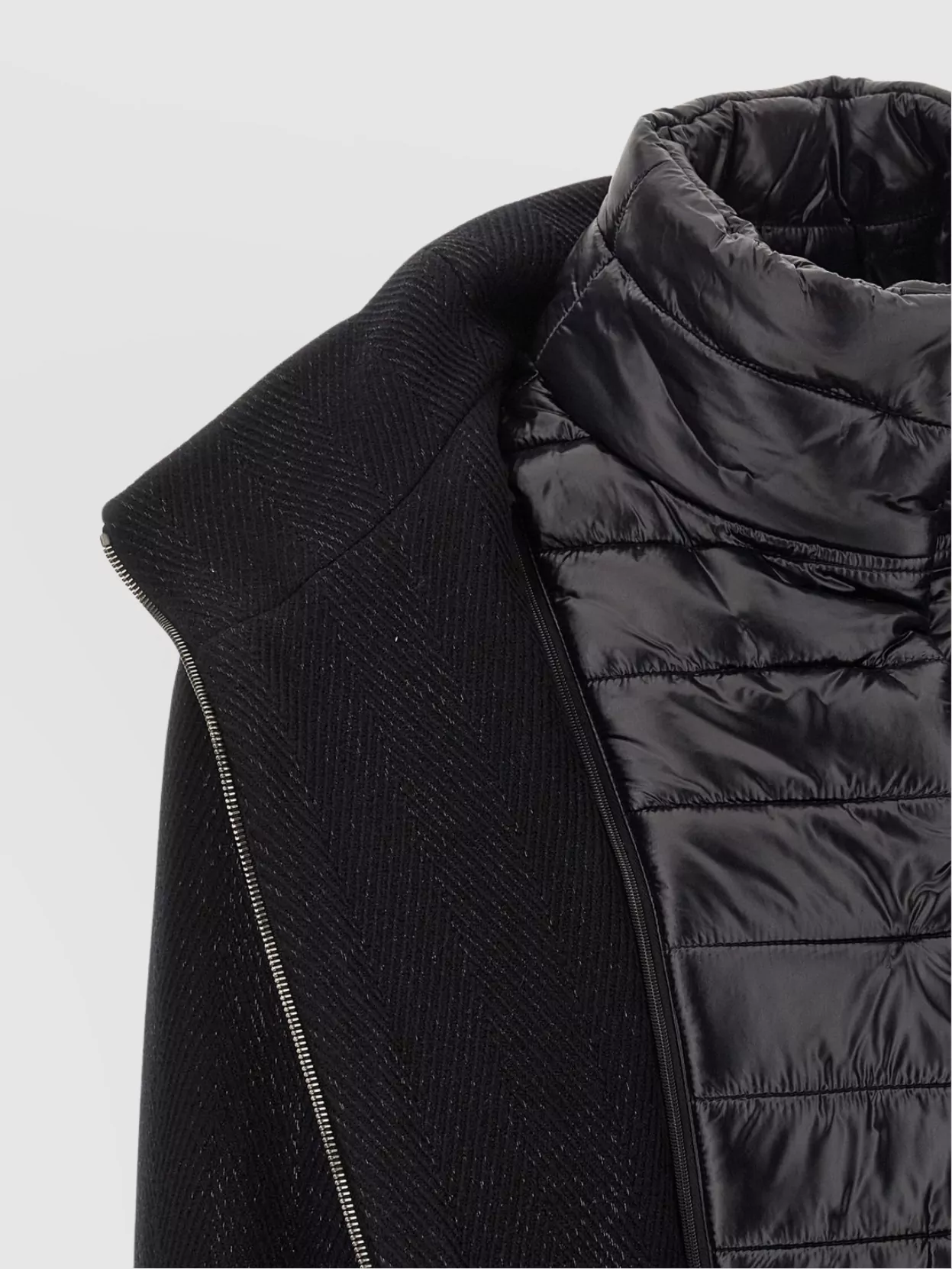Herno Textured Wool Coat High Collar