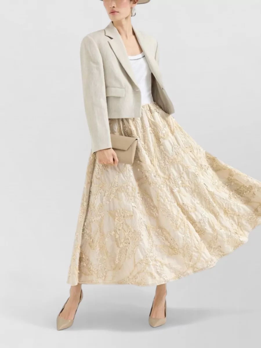 Brunello Cucinelli Embroidered Maxi Skirt