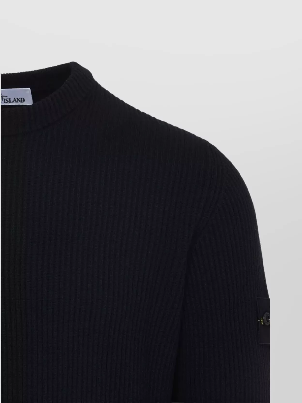 Stone Island Ribbed Wool Turtleneck Sweater Clothing In Blue
