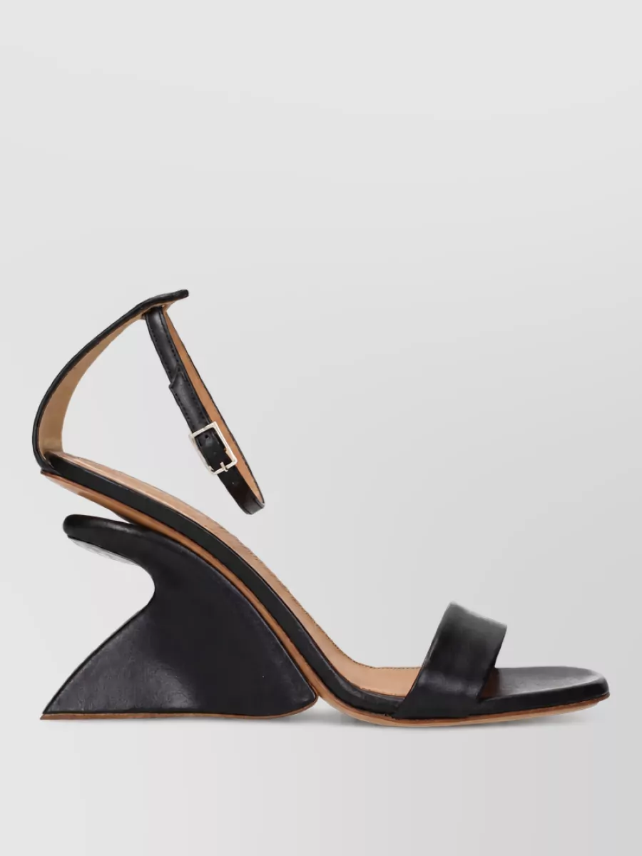 Off-White Leather Stiletto Heel Sandals