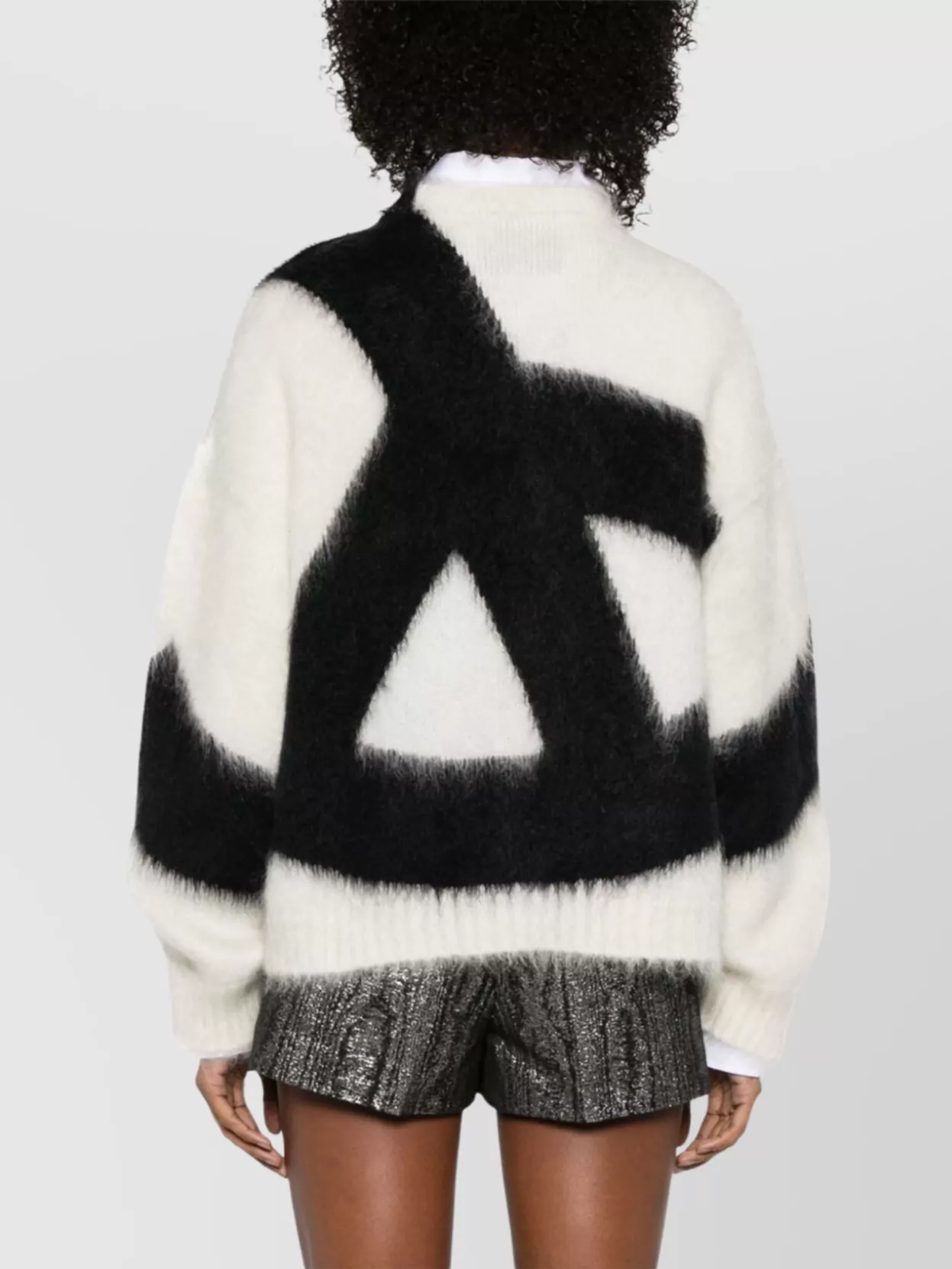 Moschino Peace Motif V-Neck Knitwear With Brushed Effect