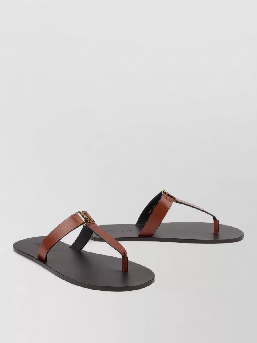 Saint Laurent leather flip flops