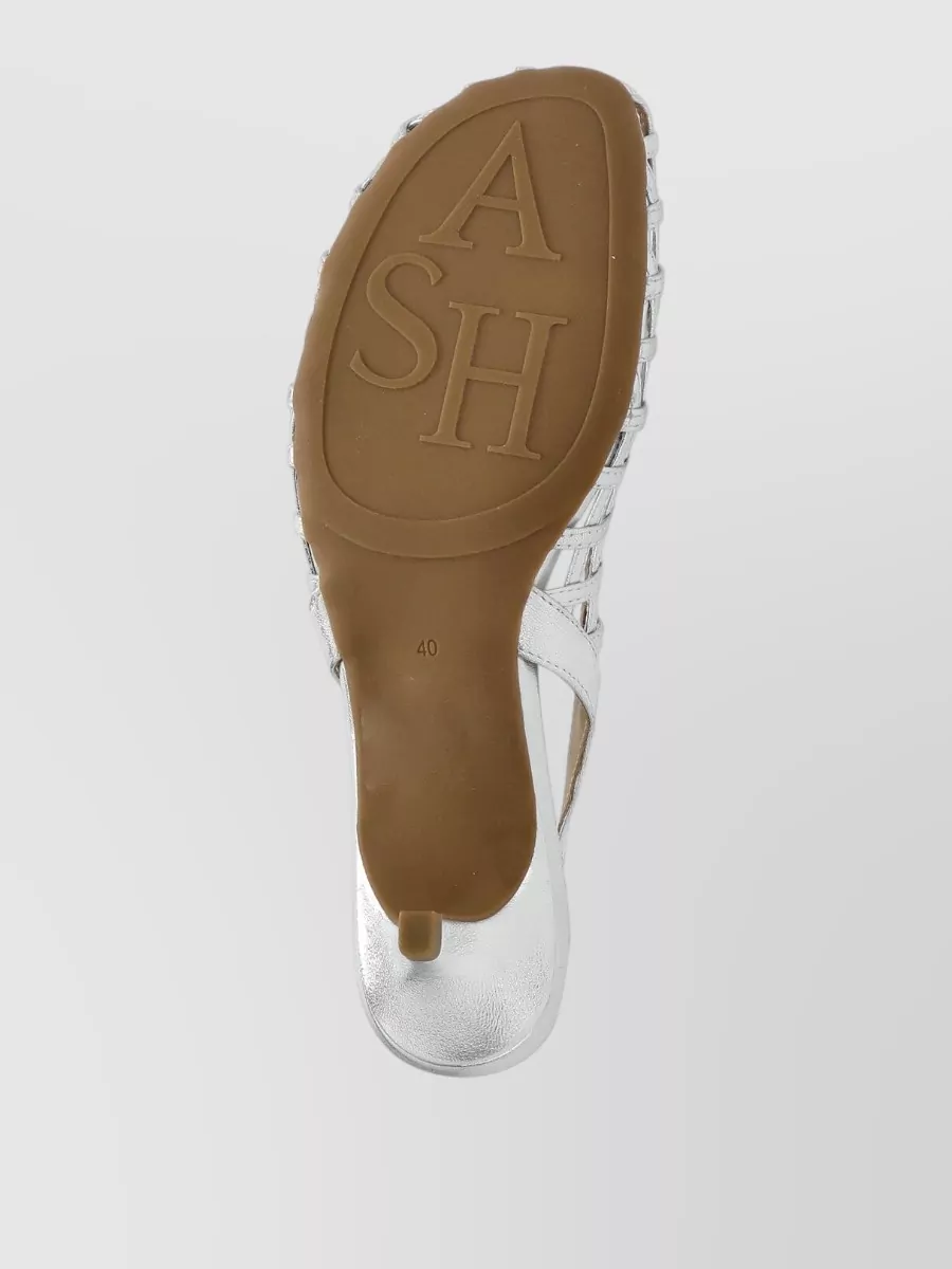 Ash Leather Cutout Slingback Sandals