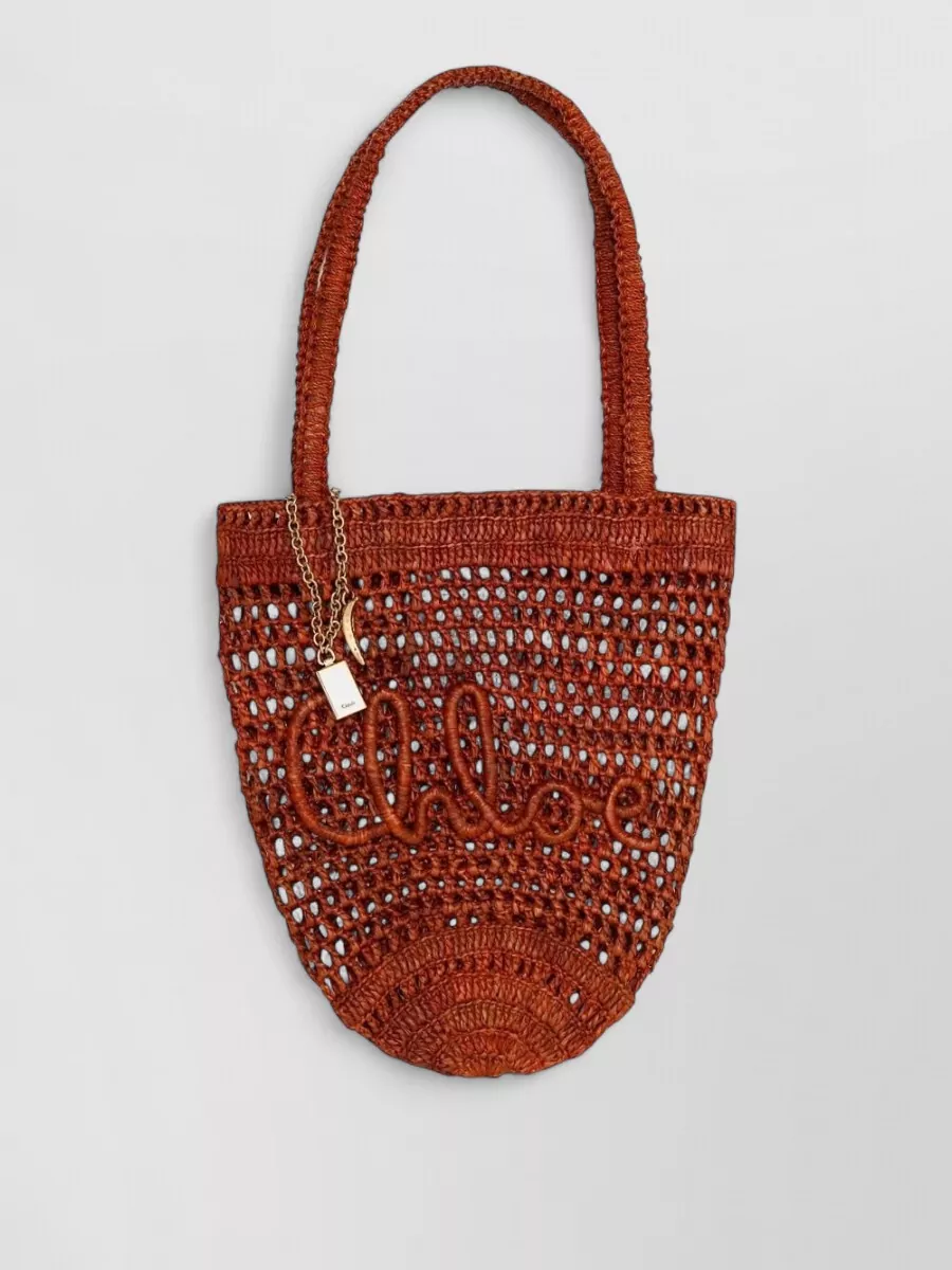 Chloé summer banana small raffia beach bag