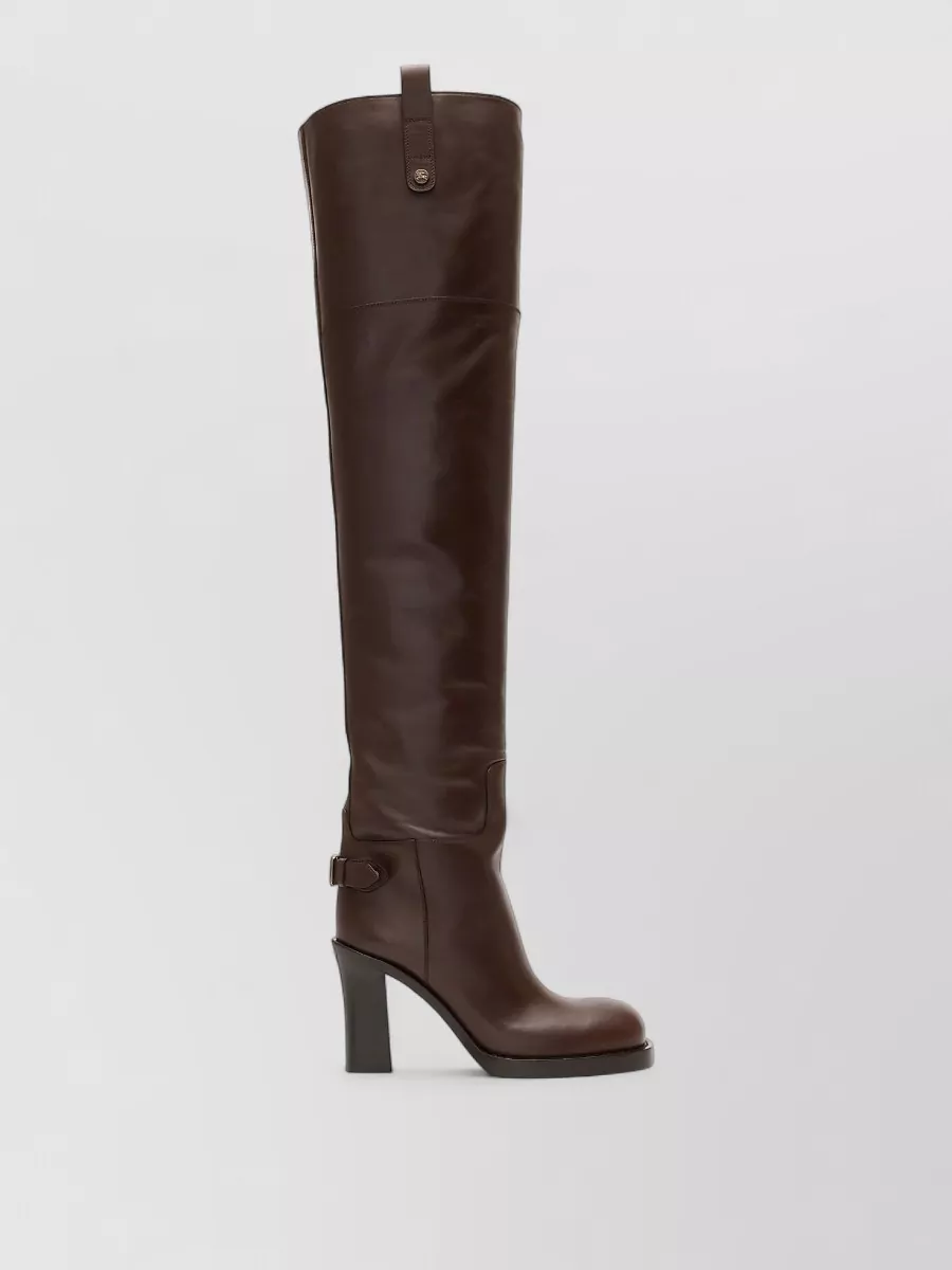 Burberry Womens Boots Buckle Detail Over Knee