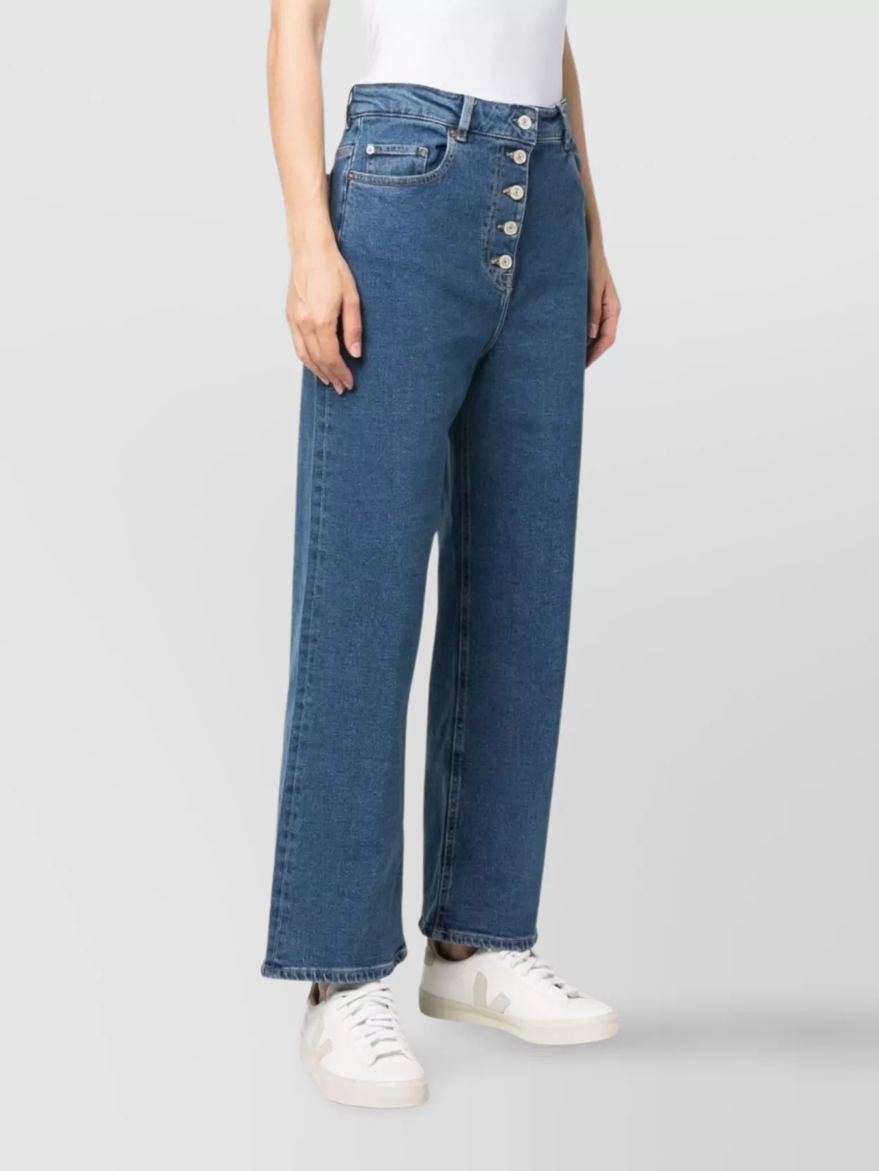 Paul Smith Wide-Leg High-Waisted Cropped Jeans With Contrast Stitching