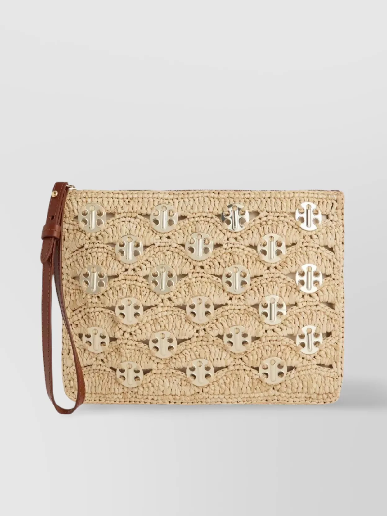 Paco Rabanne Woven Disc Detail Clutch Bag