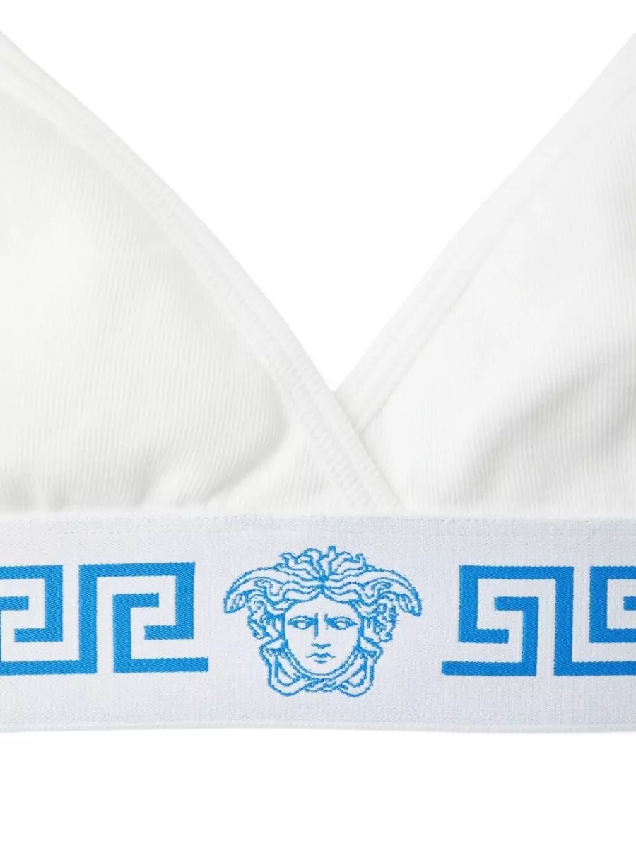 Versace Ribbed-Knit Cotton Triangle Bra