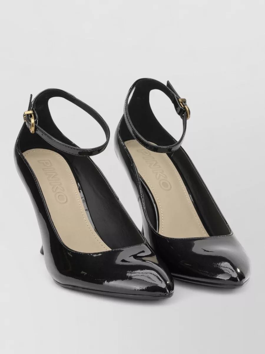 Pinko Black Patent-Leather Wedge Pumps