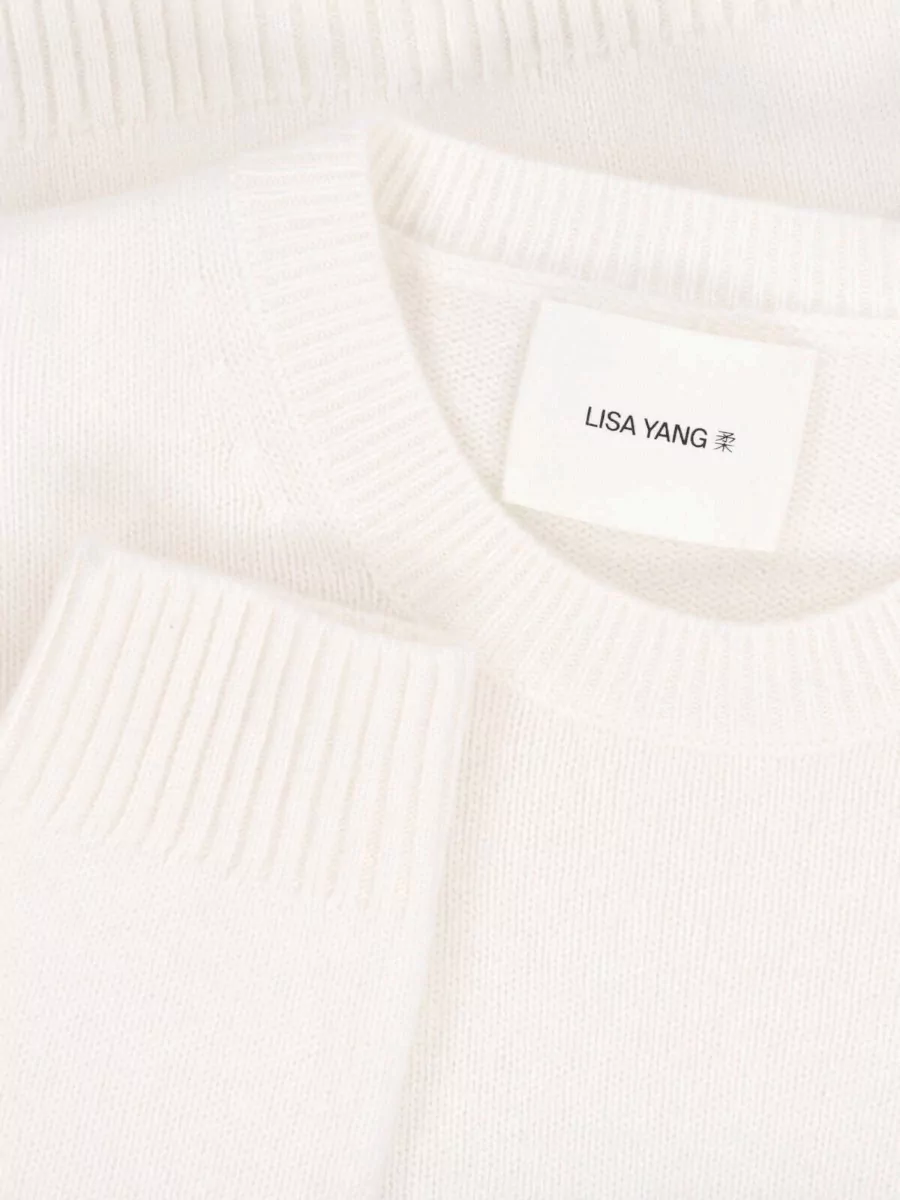 Lisa Yang Cashmere Fine-Knit Crewneck Long-Sleeve Sweater