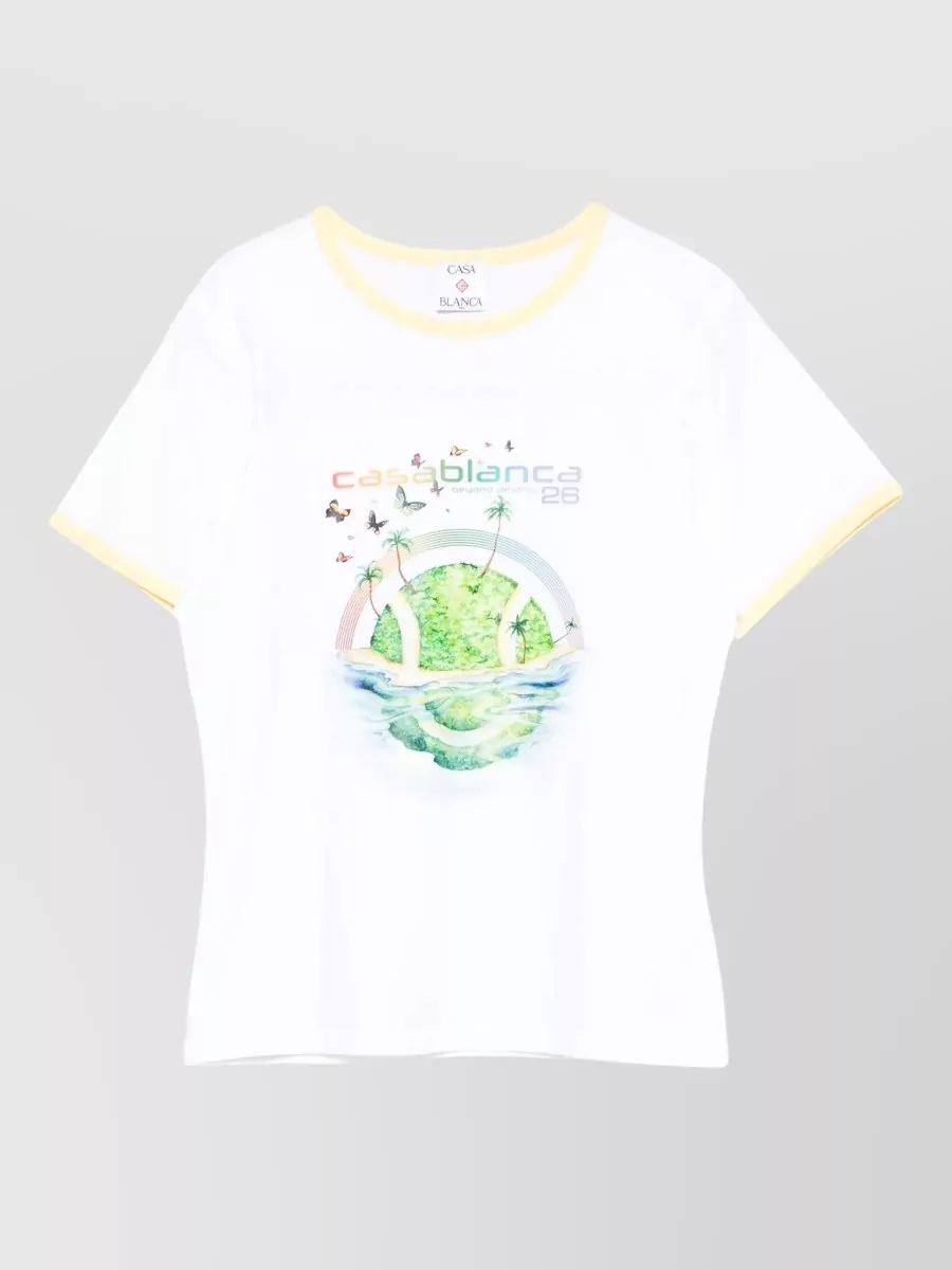 Casablanca Printed organic cotton longline t-shirt