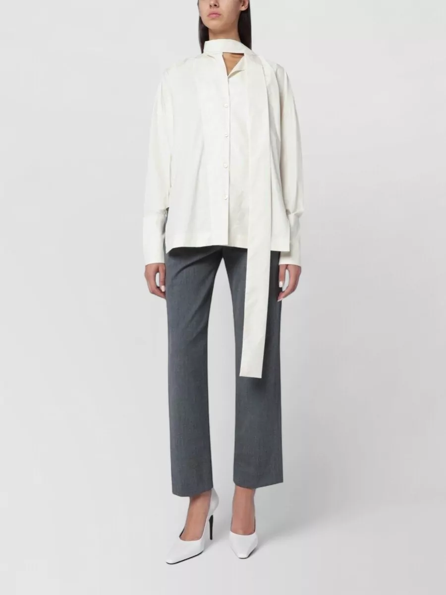 Thelatest cotton scarf-detail shirt