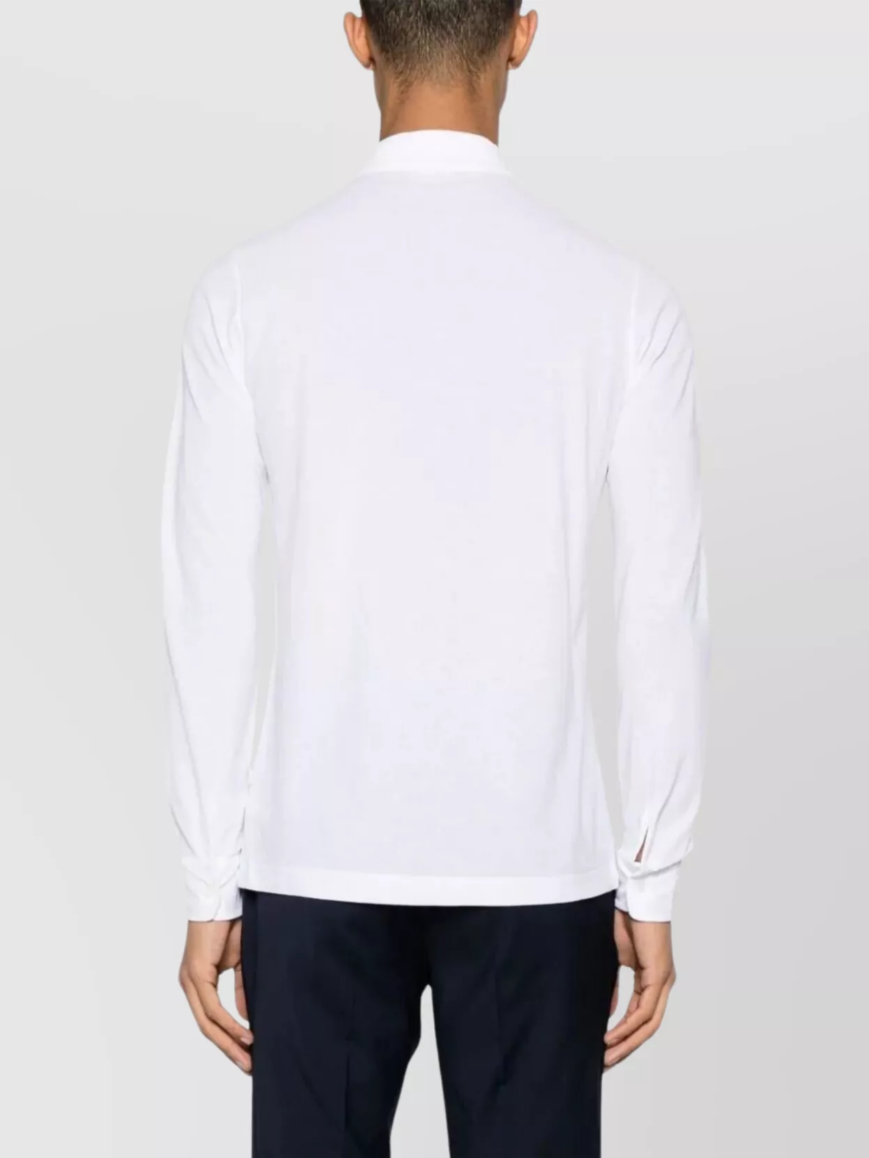 Zanone Collared Shirt Button-down Cuffed Sleeves In White